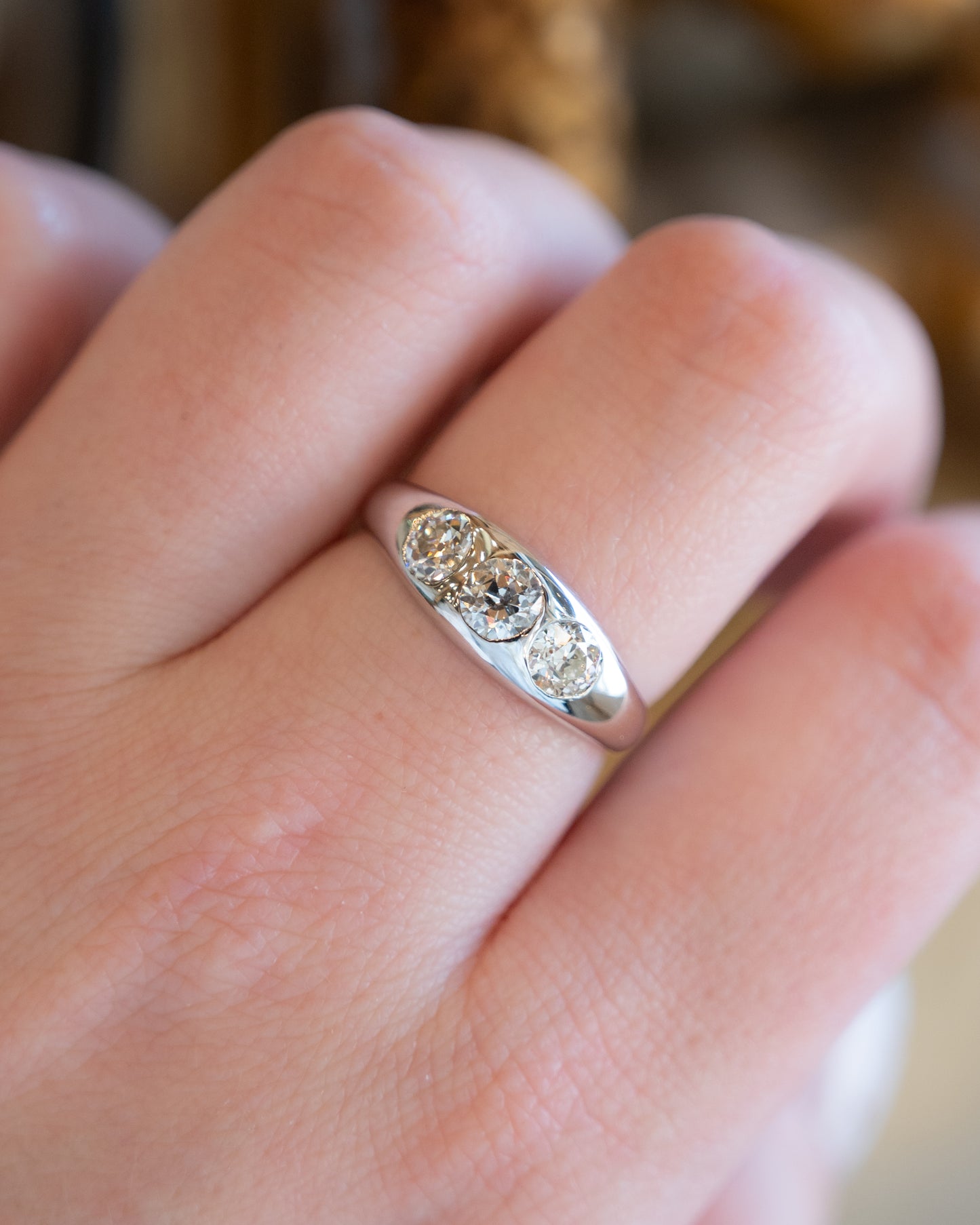 1.18 Mens Antique Art Deco Diamond Ring in 18k