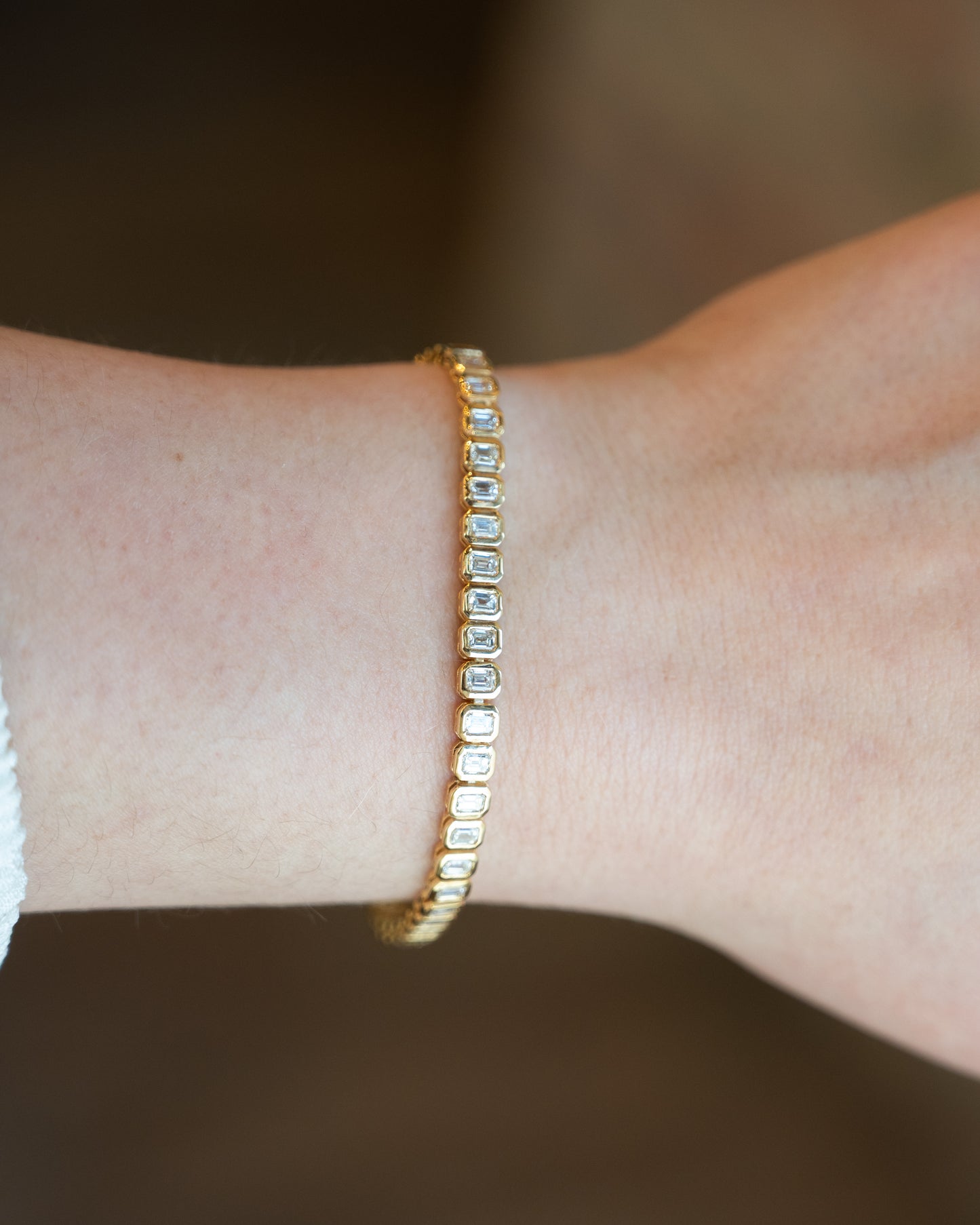 4.50 Emerald Cut Diamond Tennis Bracelet in 14k