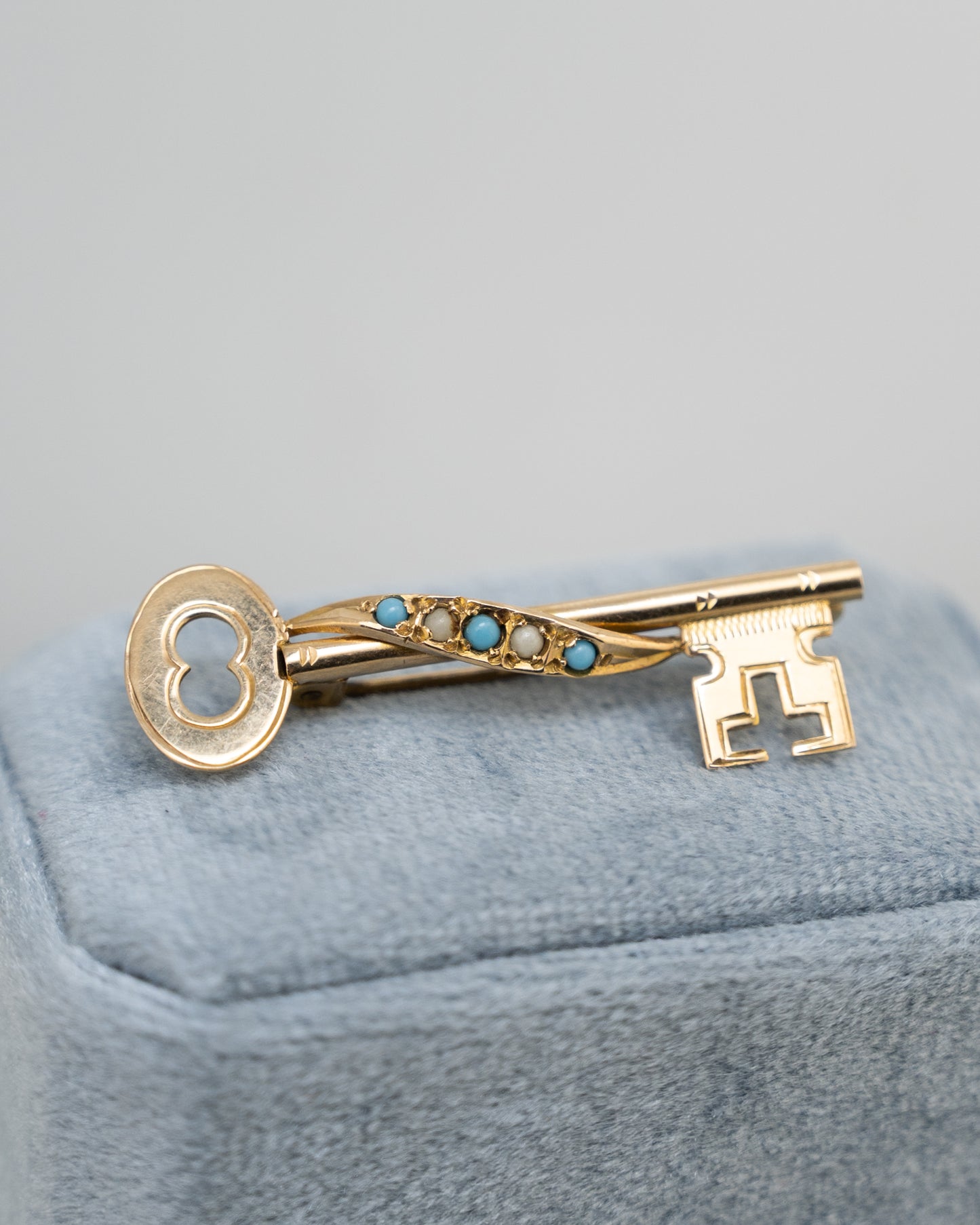 Antique Victorian Key Brooch in 10k Rose Gold