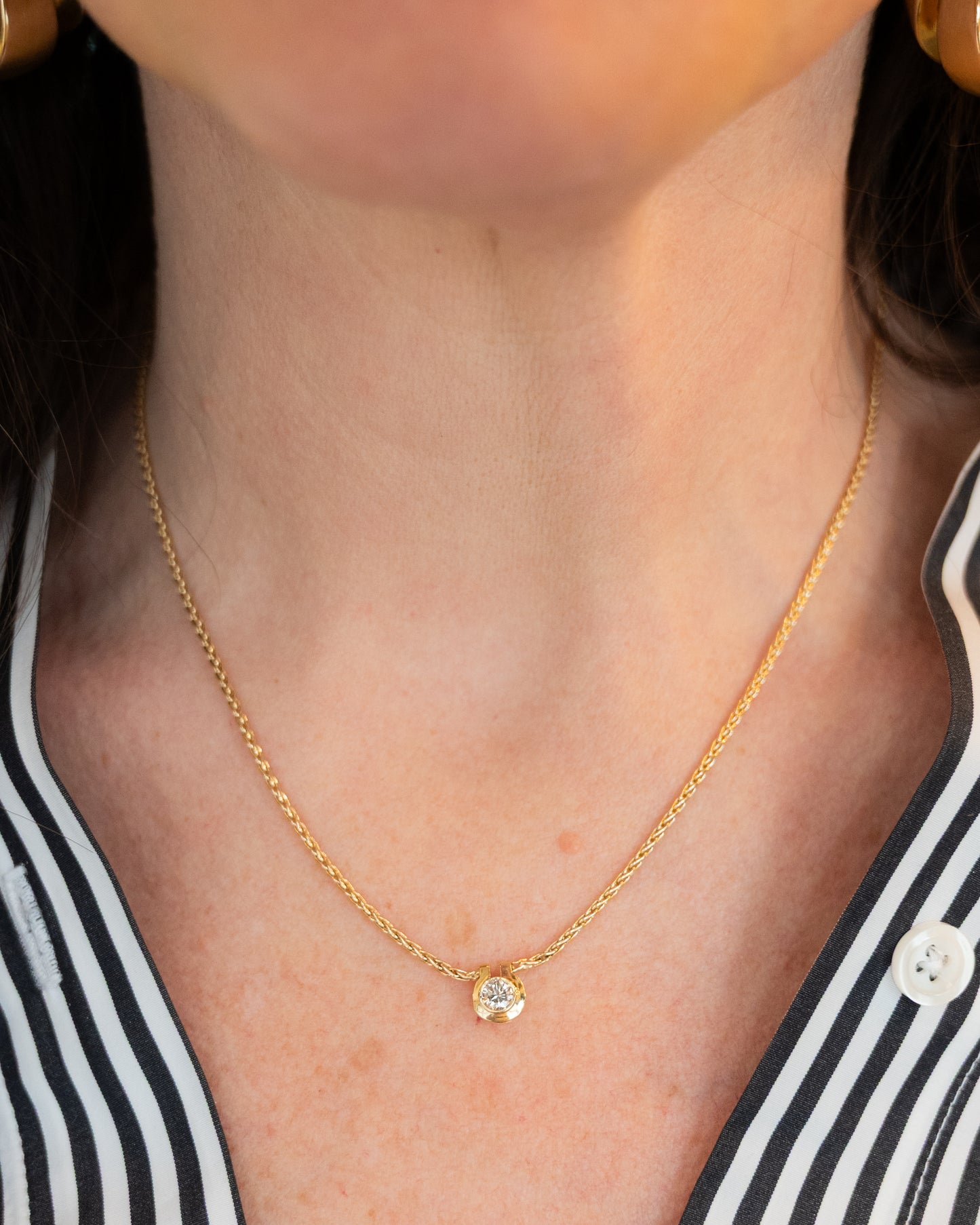 .25 Solitaire Diamond Pendant Necklace in 14k