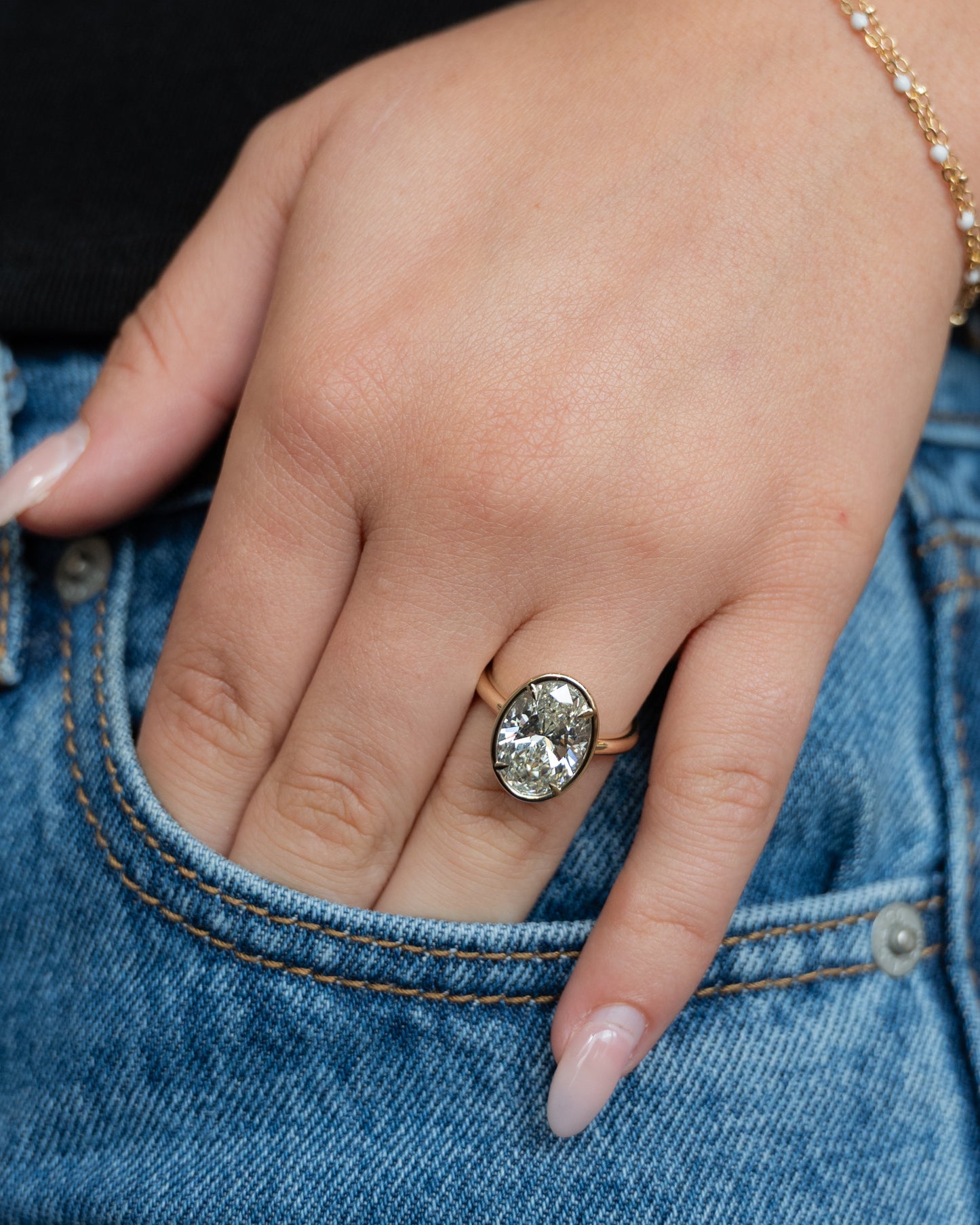 5 Carat Oval Diamond Engagement Ring in 14k