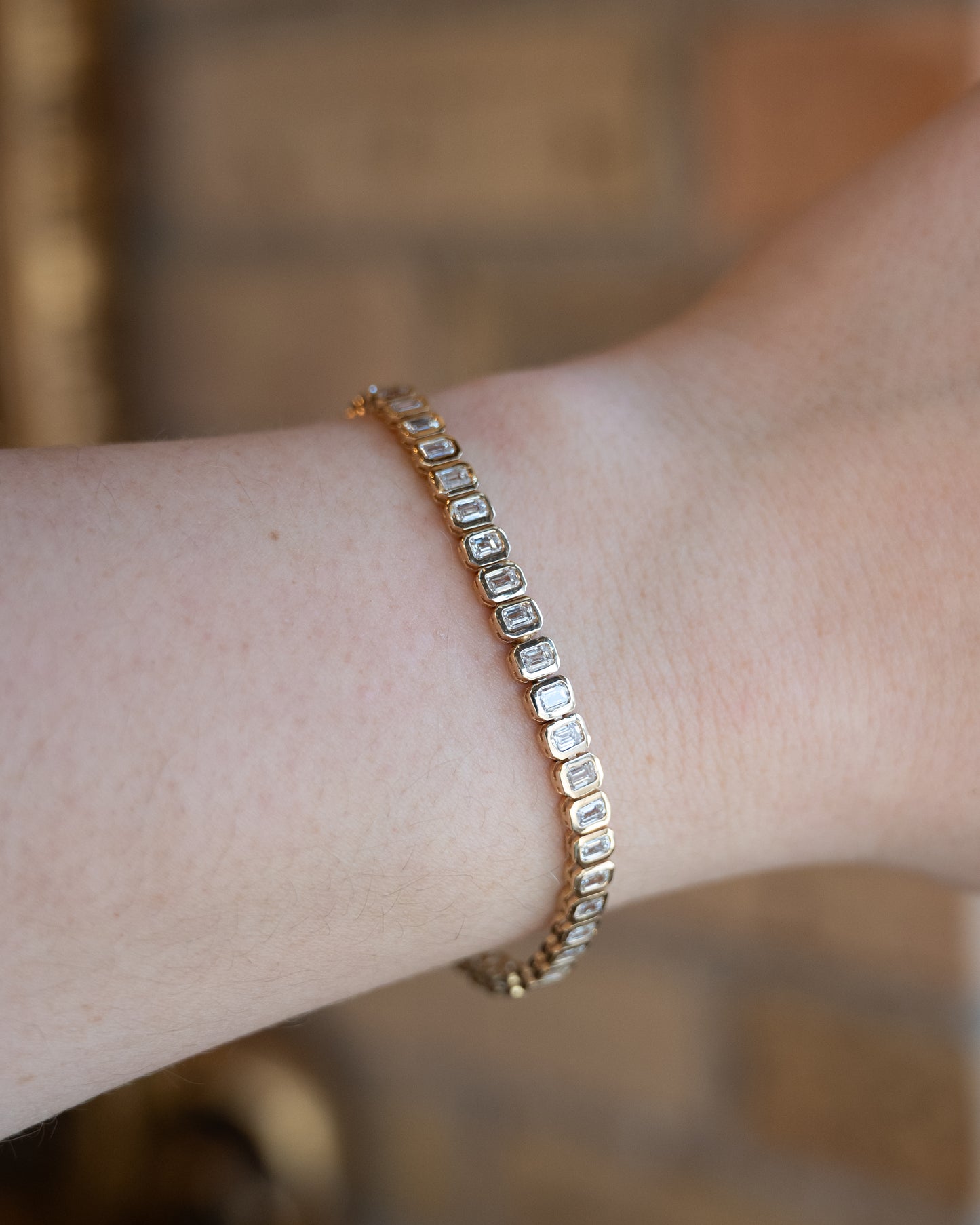 5.36 Emerald Cut Diamond Tennis Bracelet in 14k
