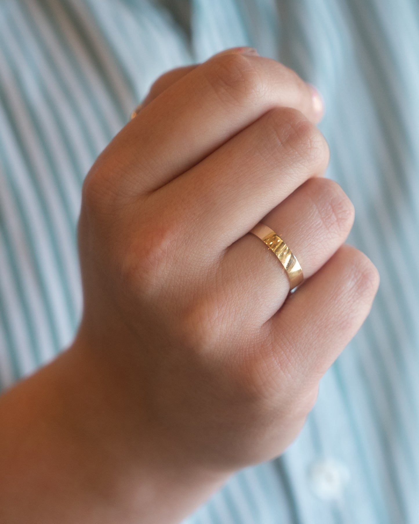 3.7mm Flat Edge Wedding Band in 14k Yellow Gold