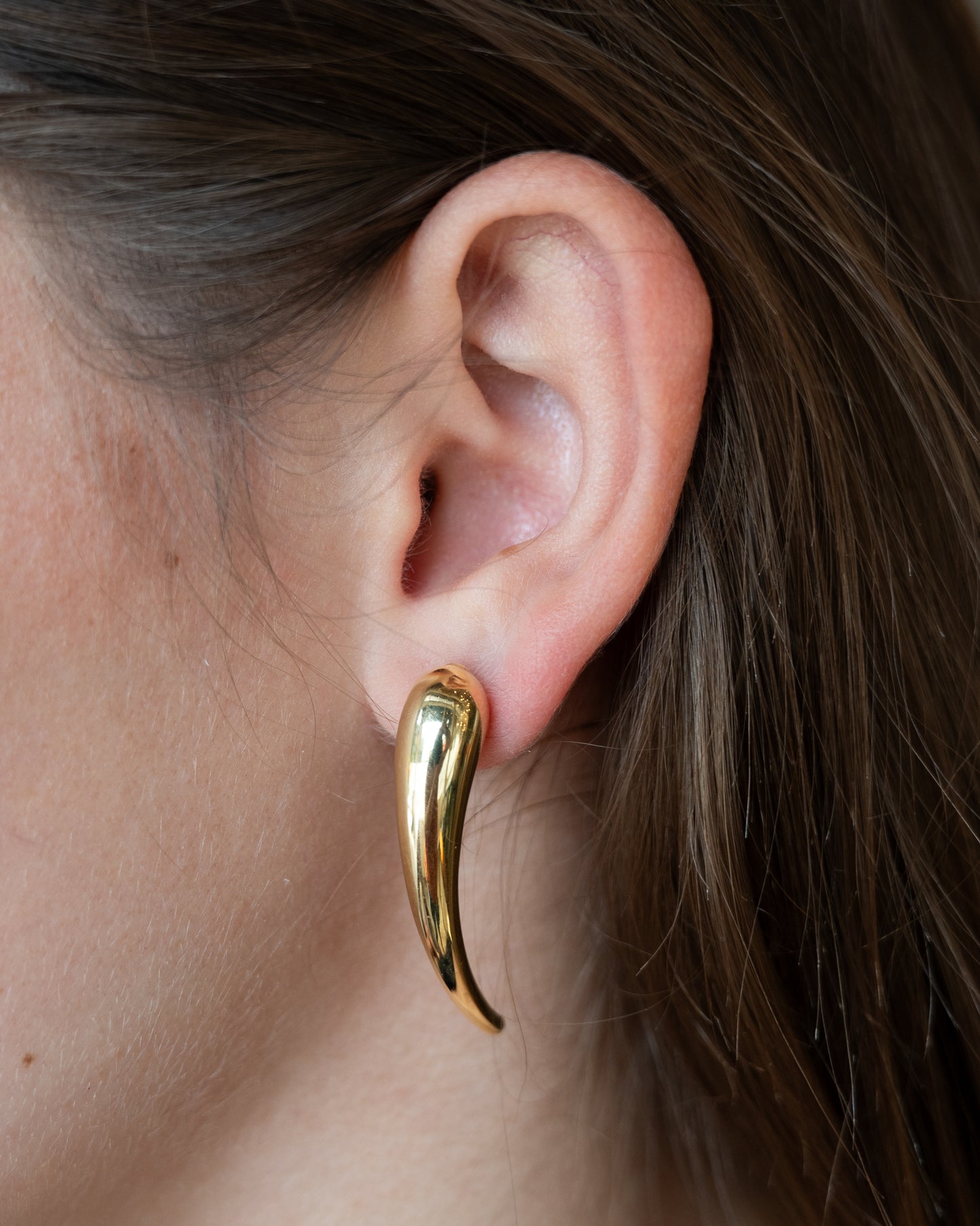 Puffy Claw Shaped Drop Earrings in 14k Yellow Gold