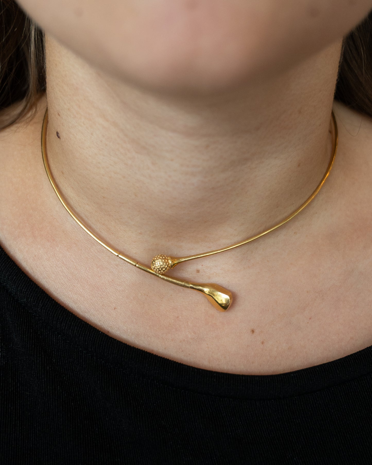 1980s Golf Club Collar Necklace in 18k Yellow Gold