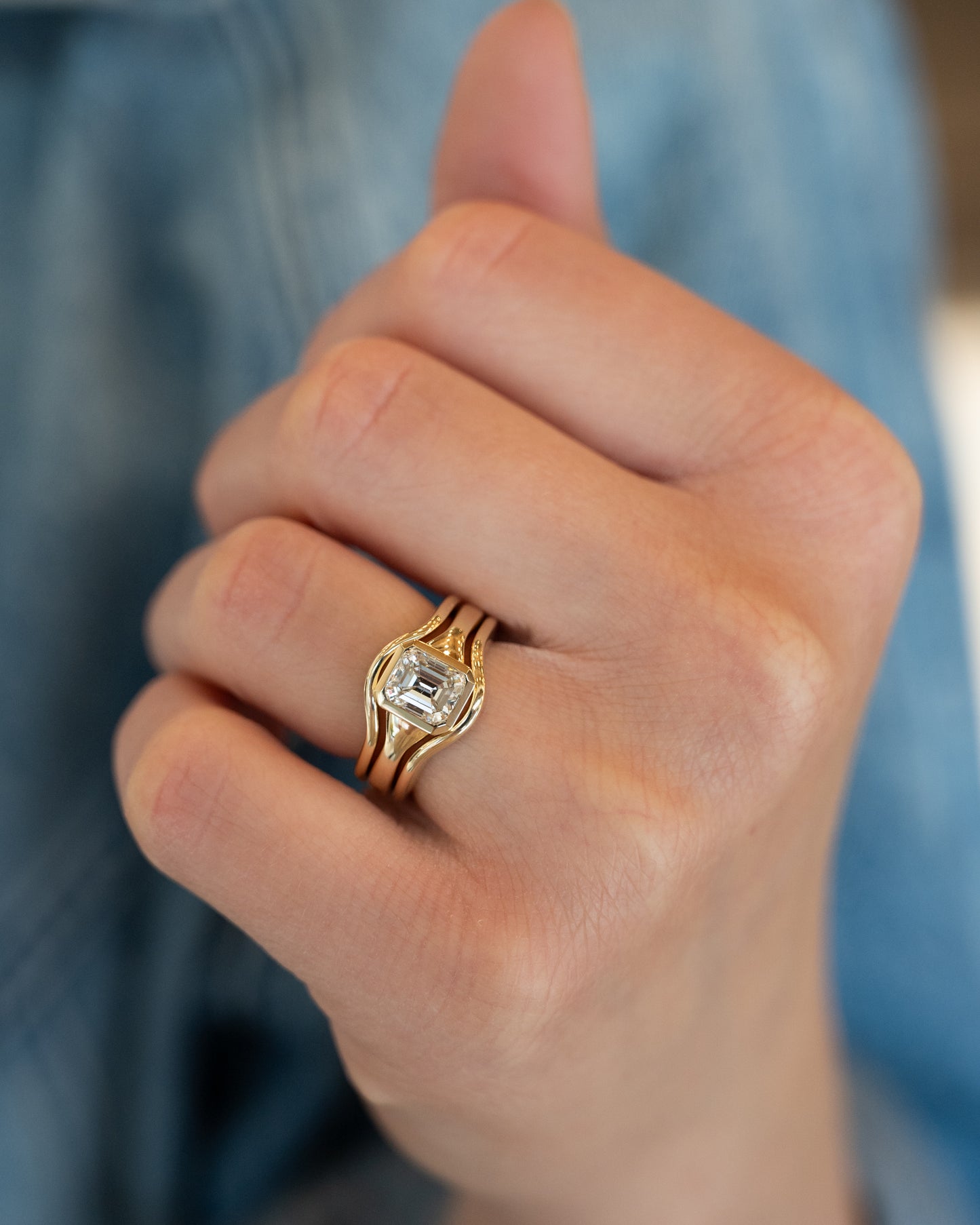 1.44 Emerald Cut Diamond Engagement Ring in 14k