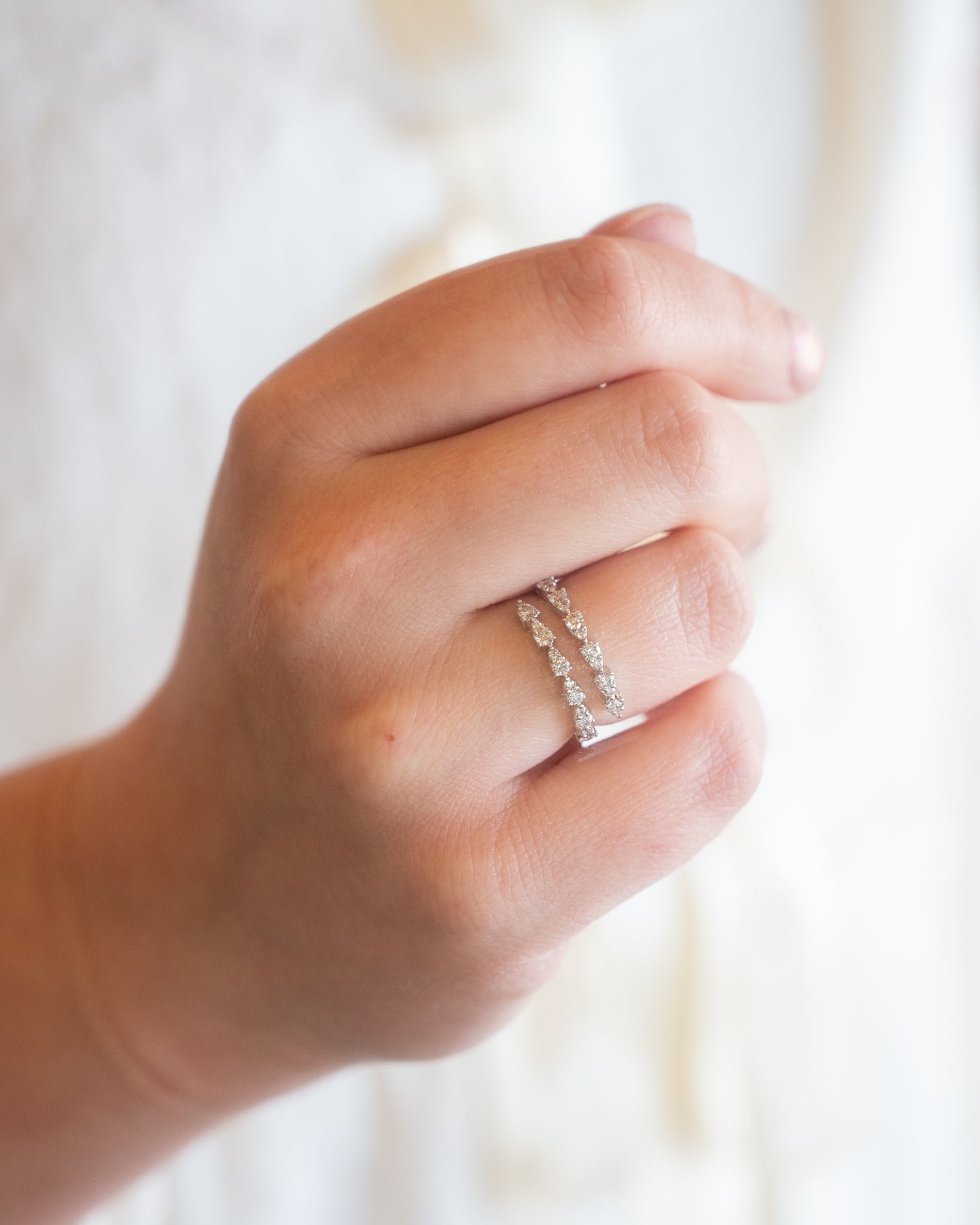 .66 Wrap Style Cocktail Ring in 18k White Gold