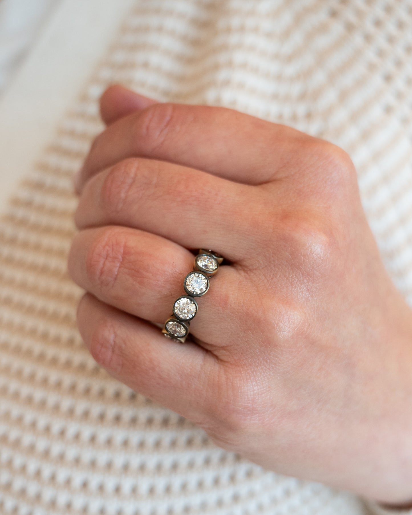 5.62 Bezel Diamond Black Rhodium Eternity Band