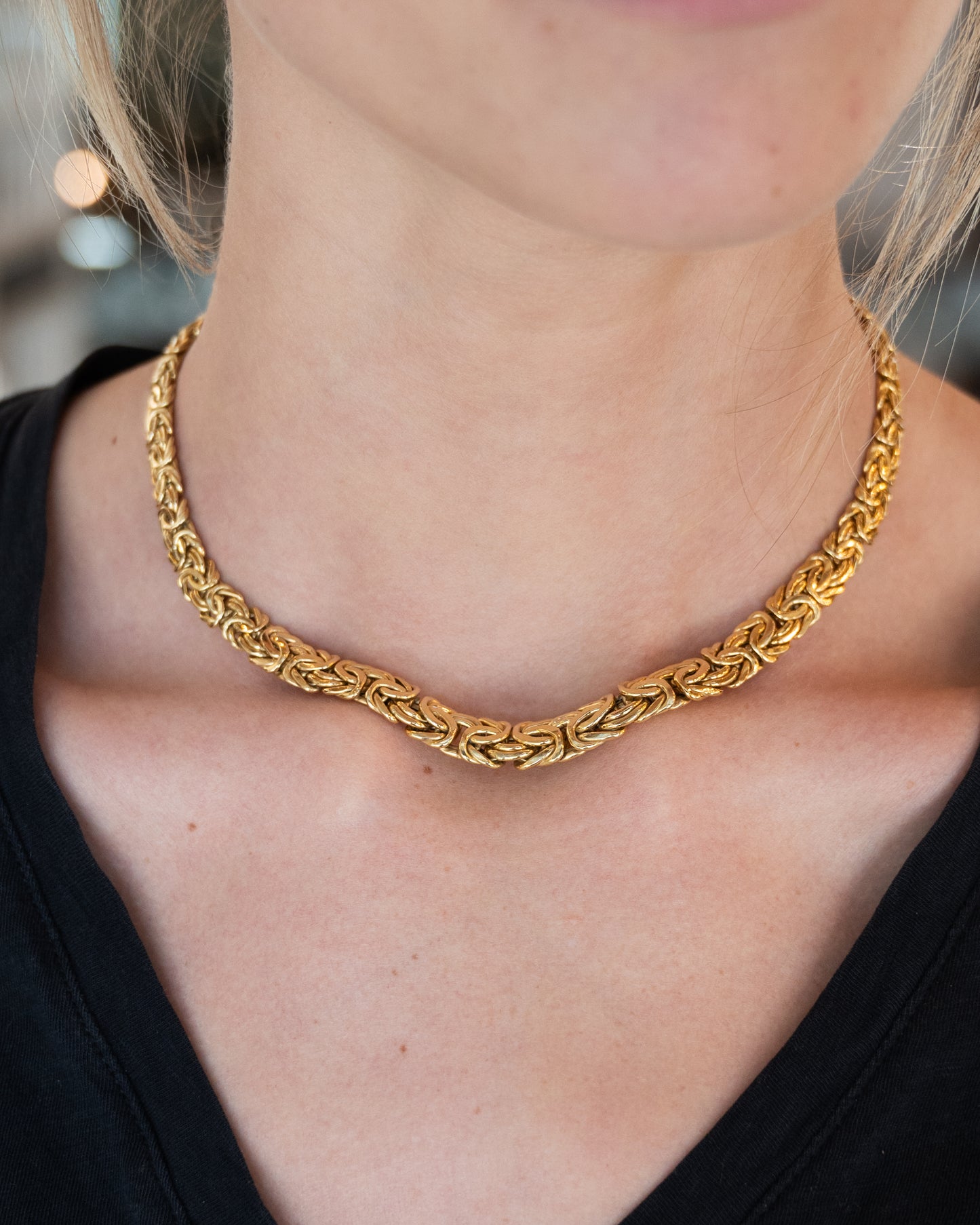 Byzantine Chain Necklace 14k Yellow Gold