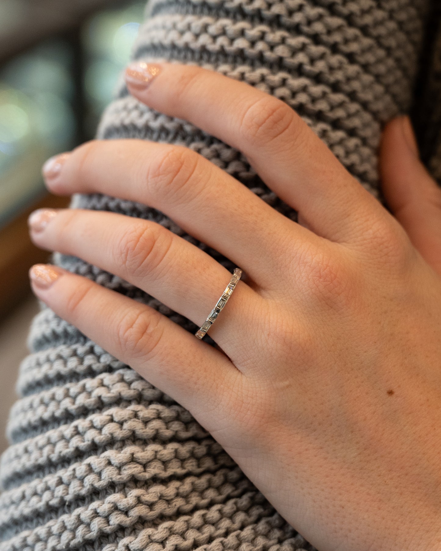 1.44 Baguette Diamond Eternity Band 14k White Gold