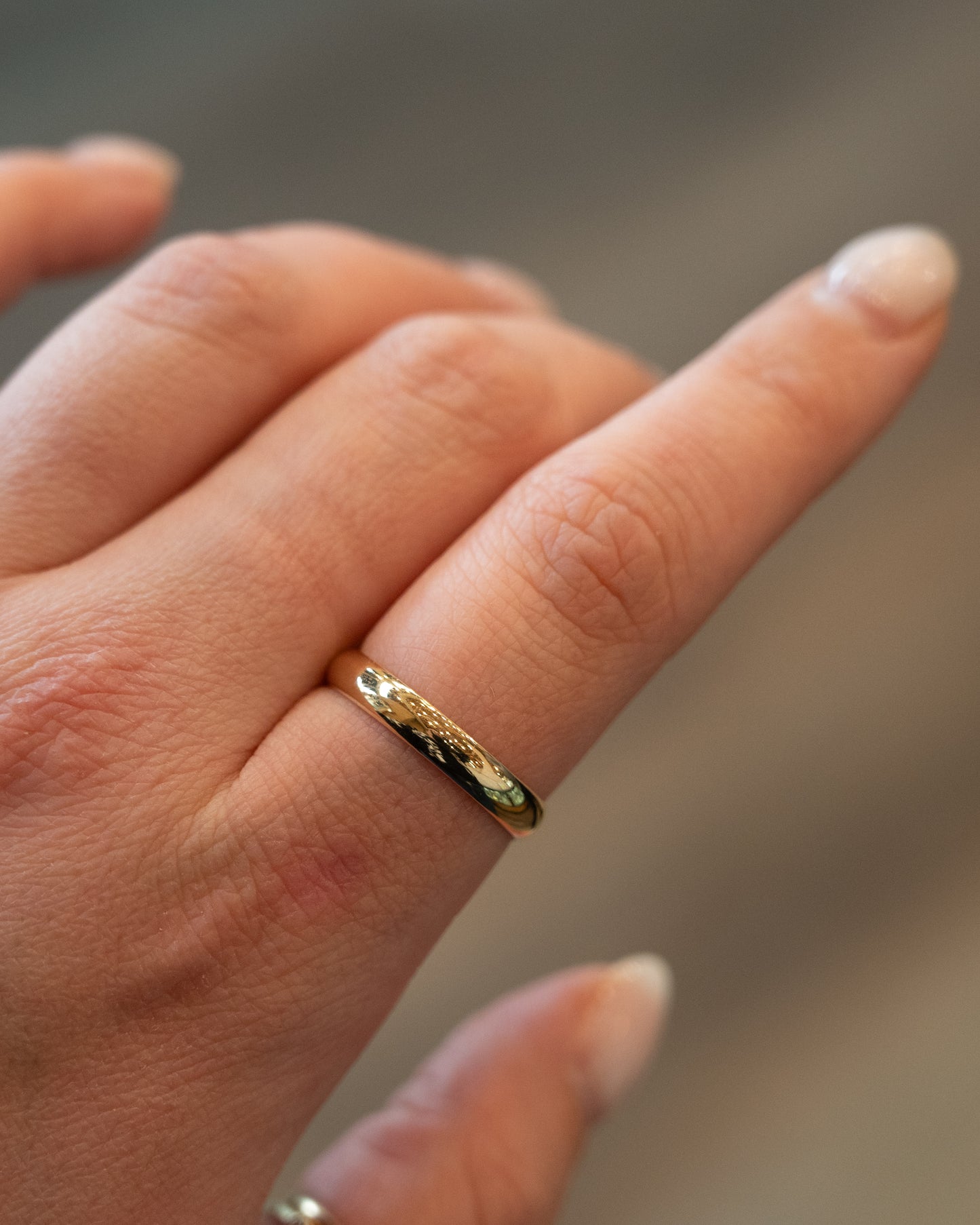 Men's Half Round Wedding Band 10k Yellow Gold
