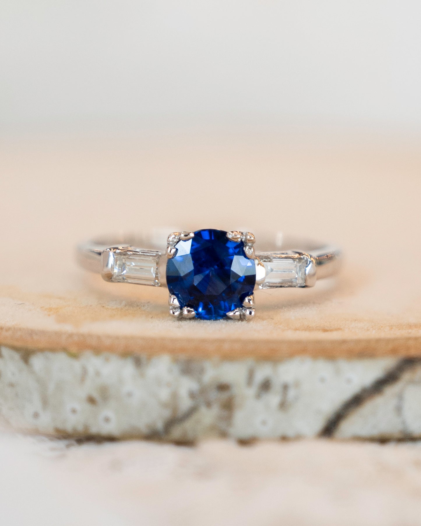1.39 Vintage Sapphire Engagement Ring in 14k