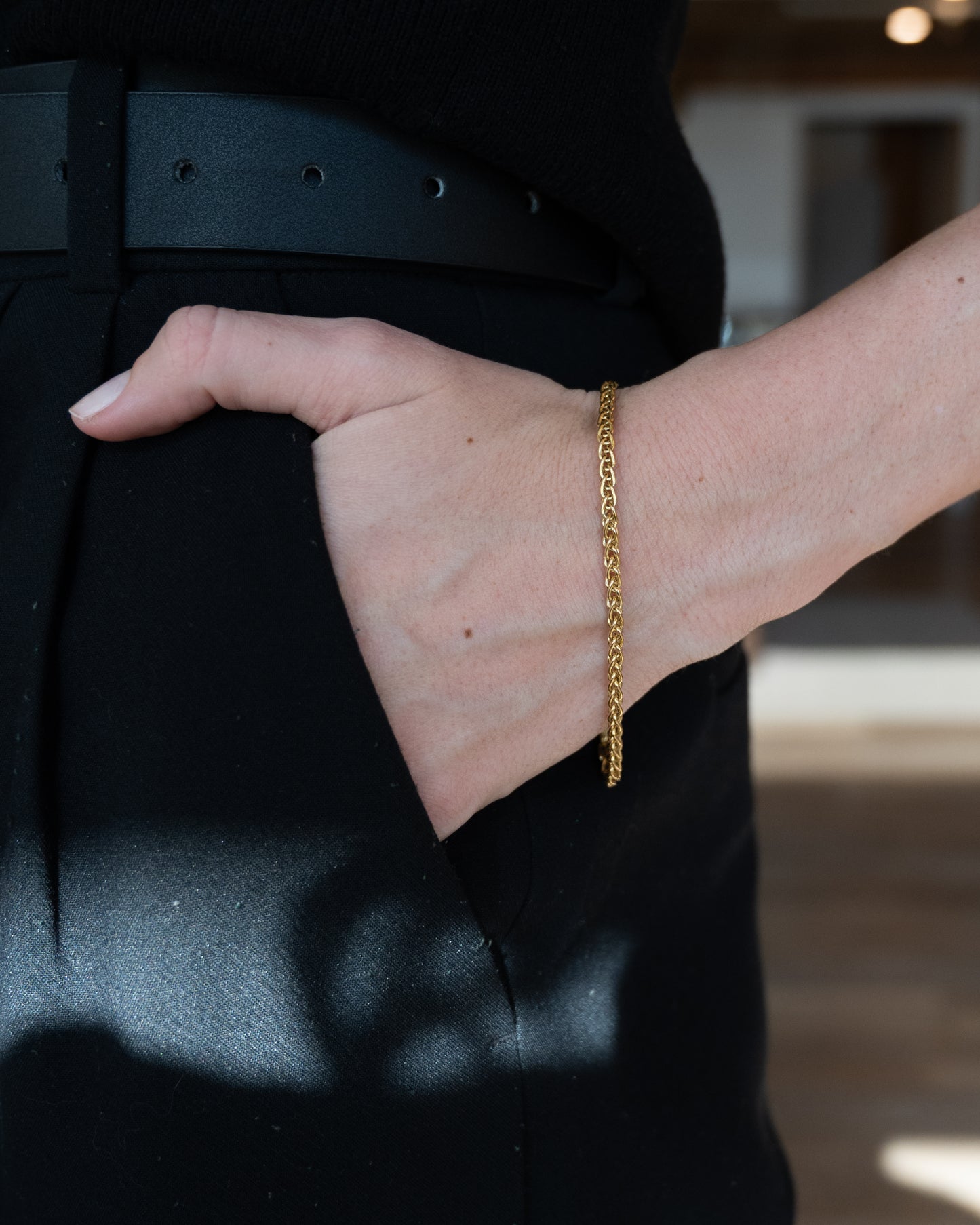 8" Wheat Chain Bracelet 14k Yellow Gold