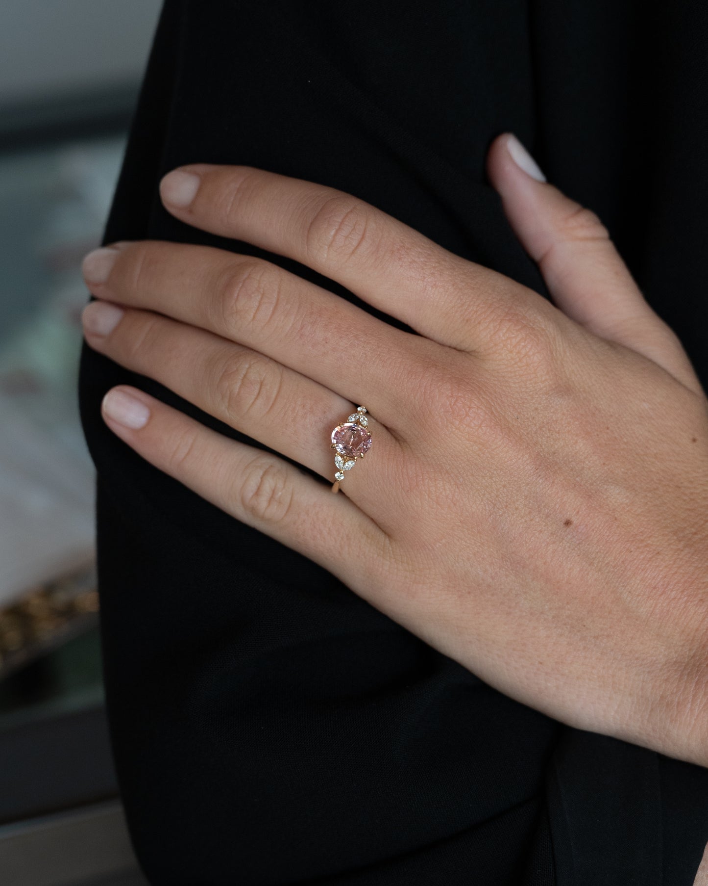 2.24 Padparadscha Sapphire Engagement Ring 14k