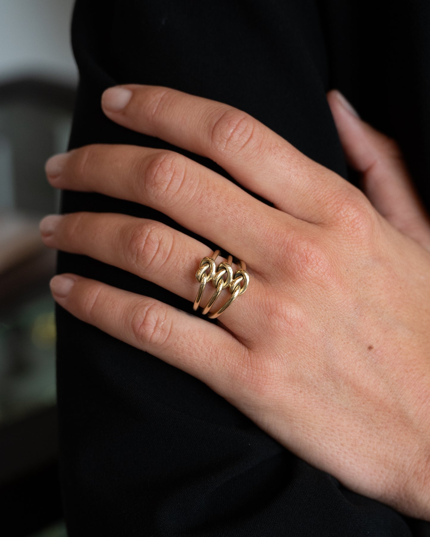 Triple Knot Cocktail Ring 14k Yellow Gold