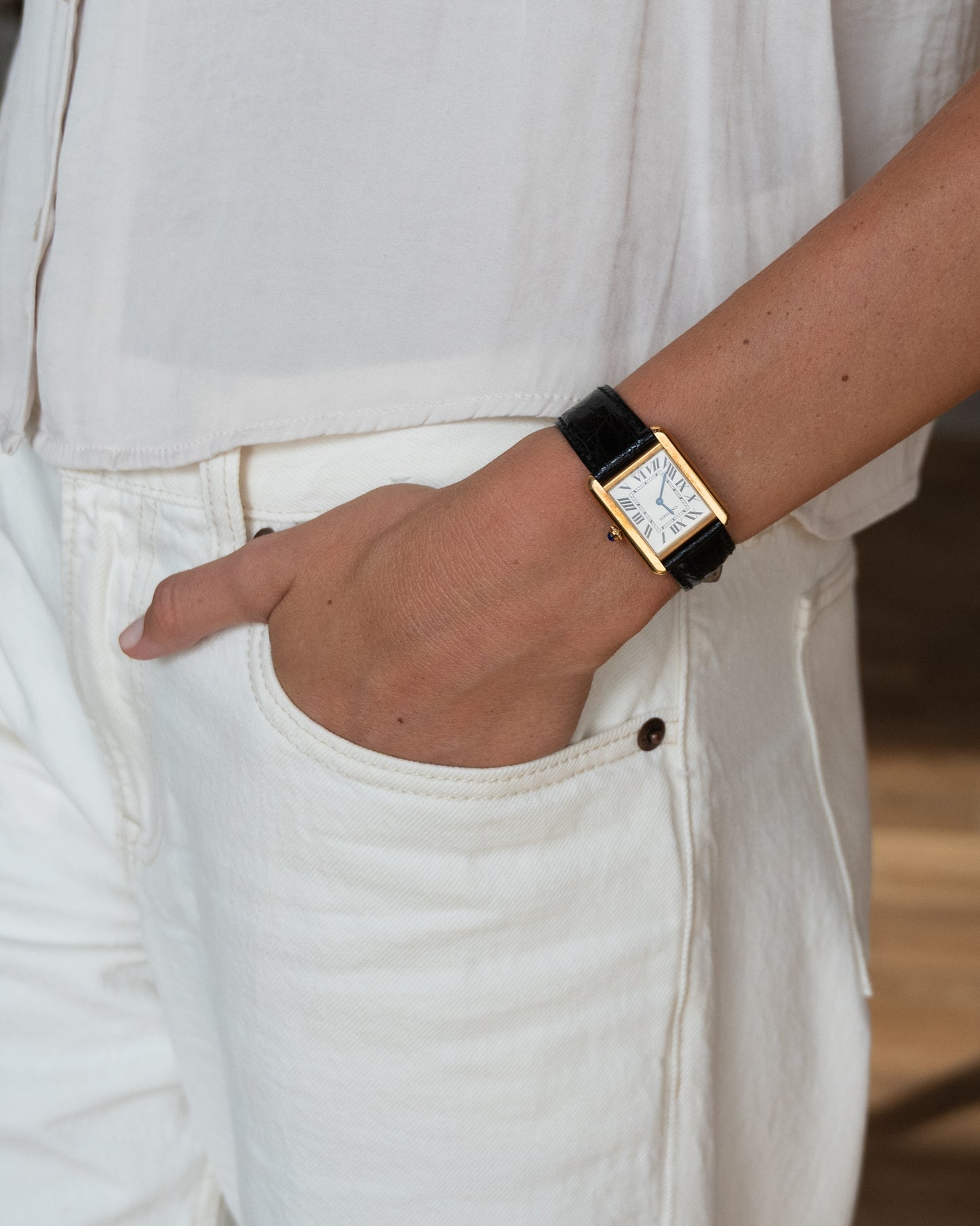 Cartier Tank Solo Medium 18k Yellow Gold & Steel