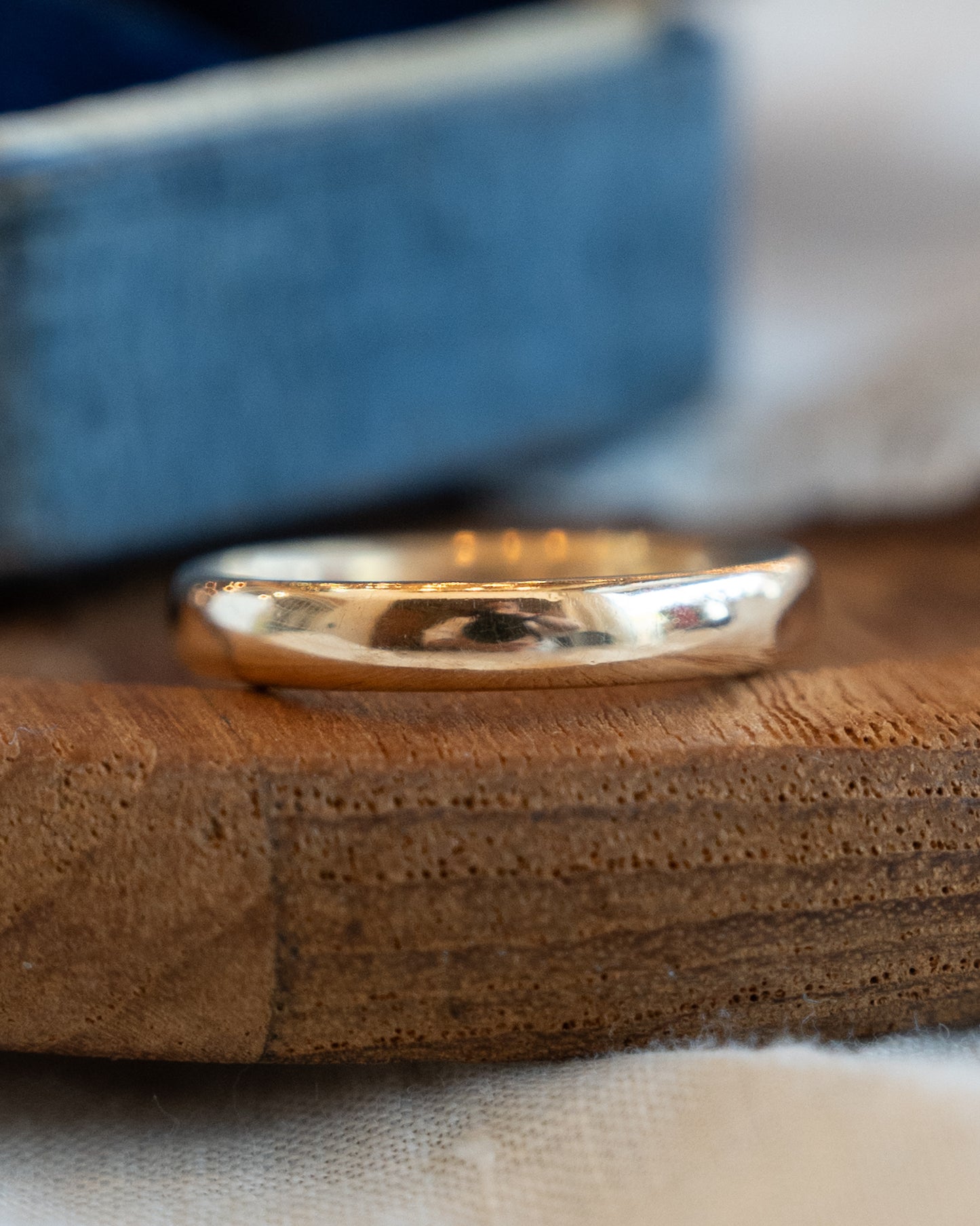 3.7mm Euro Men's Wedding Band 14k Yellow Gold
