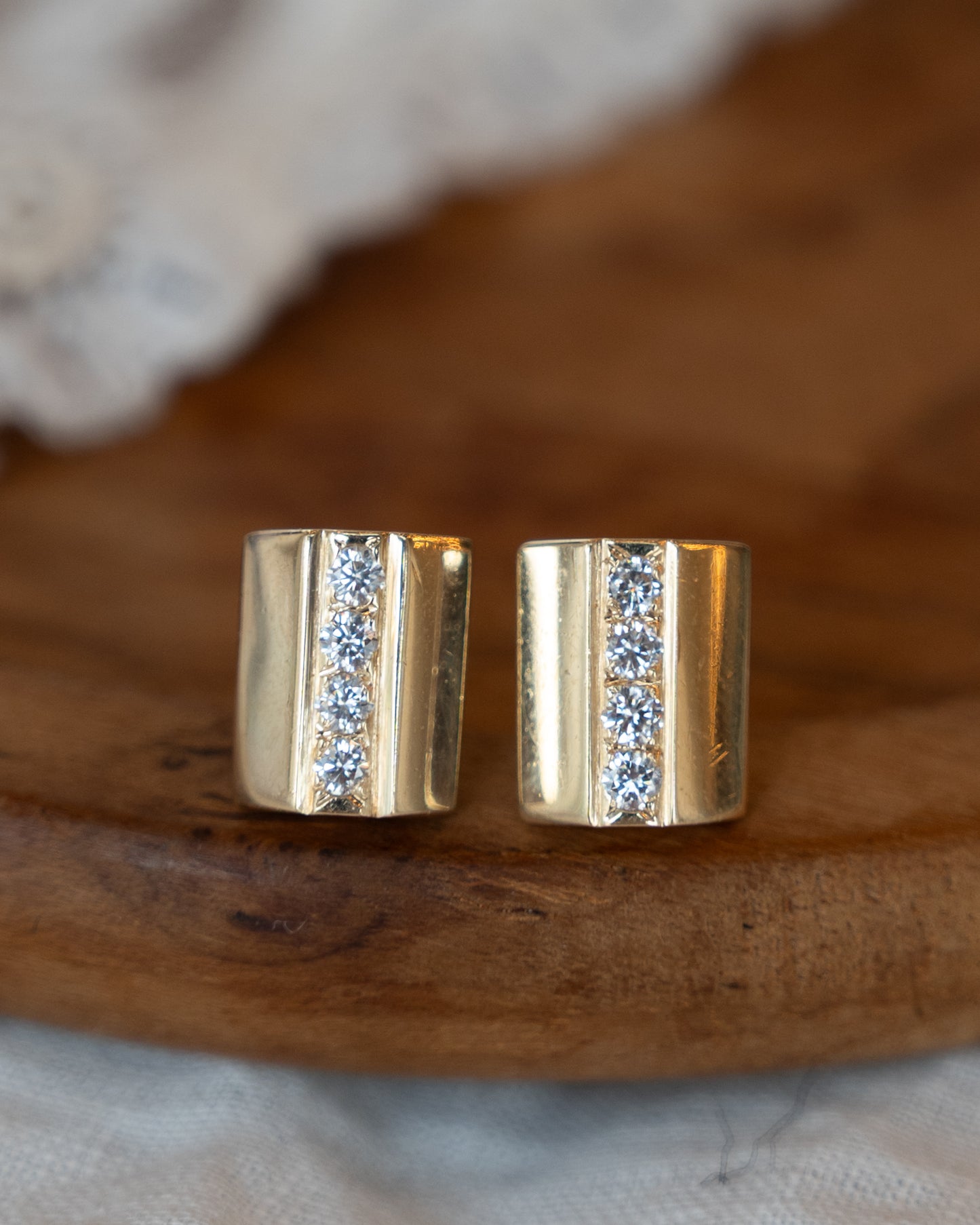 .32 Geometric Diamond Stud Earrings 14k