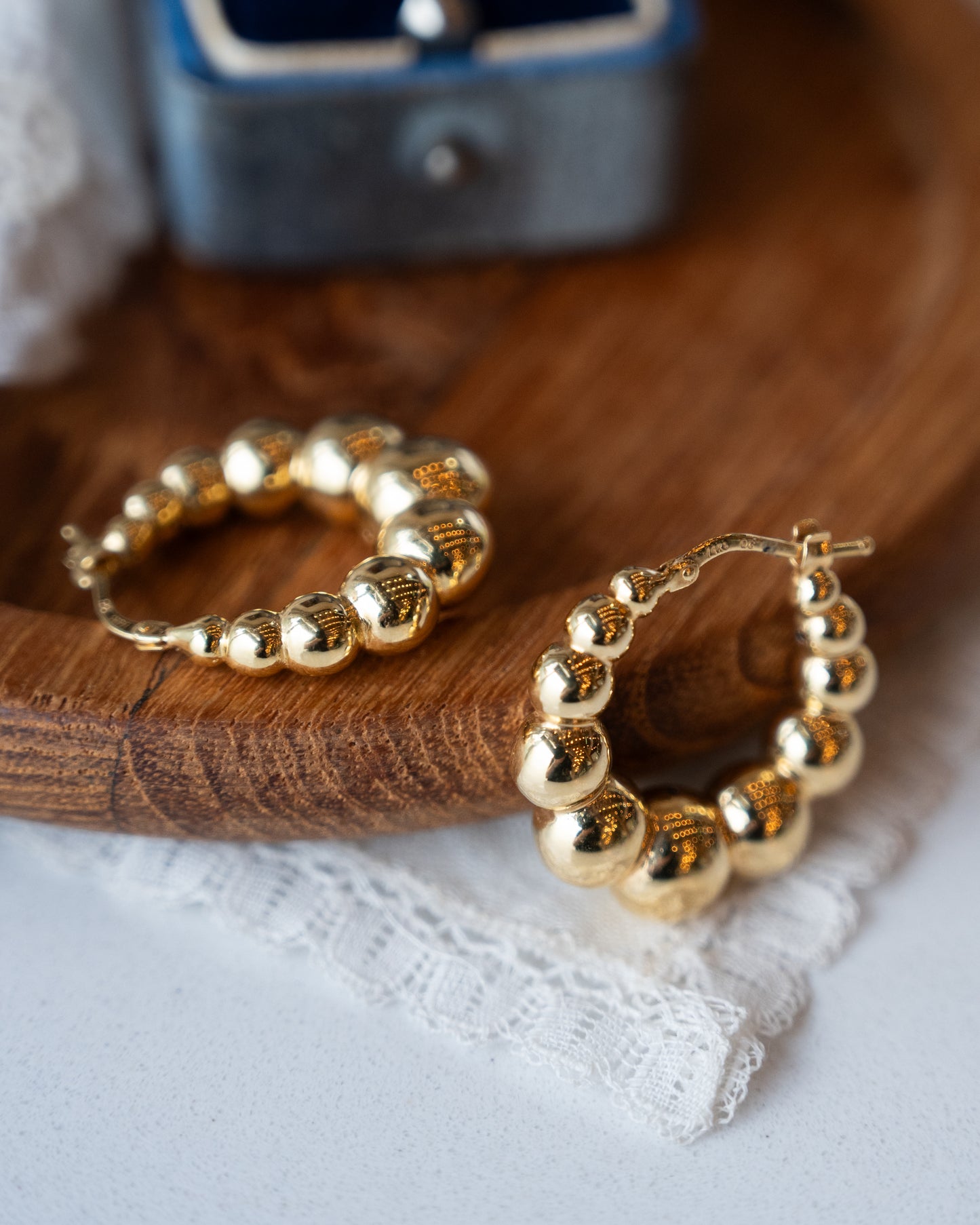Bubble Hoop Earrings 14k Yellow Gold