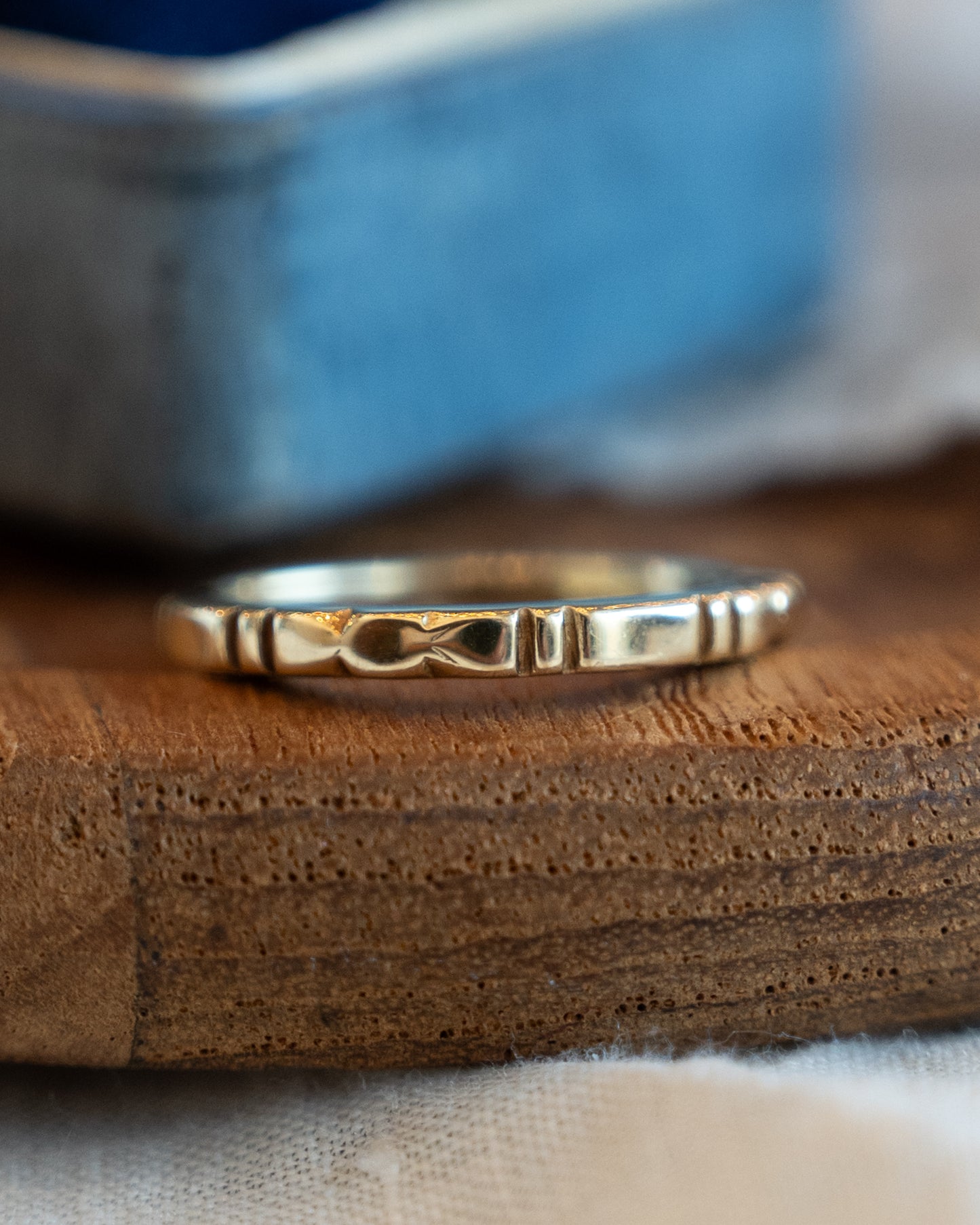 Textured Stacking Band 14k Yellow Gold