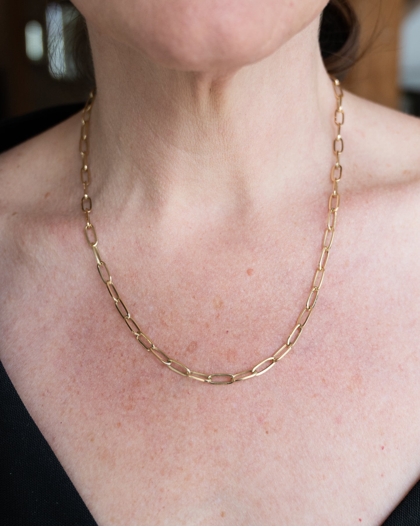 19.75" Paperclip Chain Necklace 14k Yellow Gold