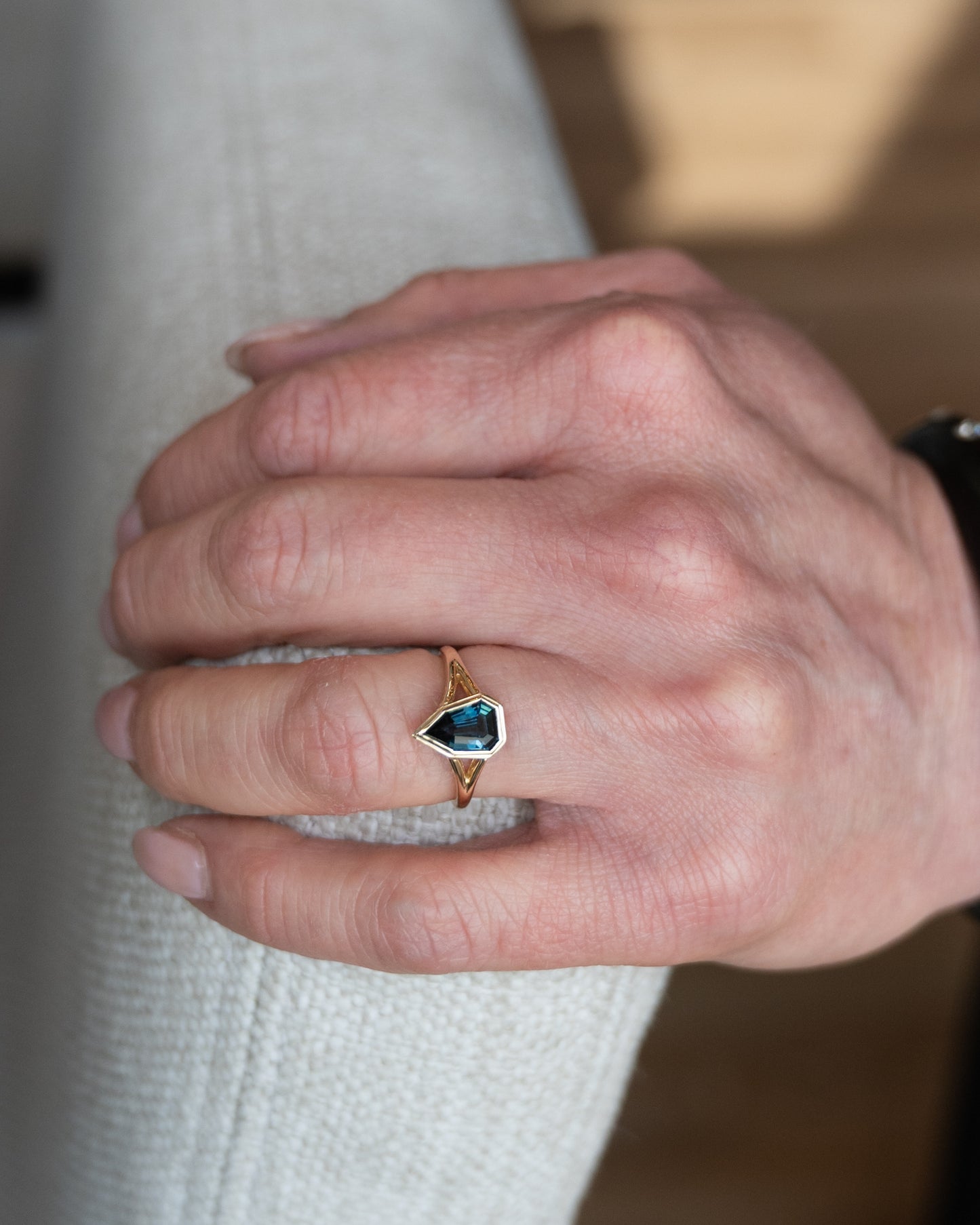 1.51 Kite Sapphire Engagement Ring 14k