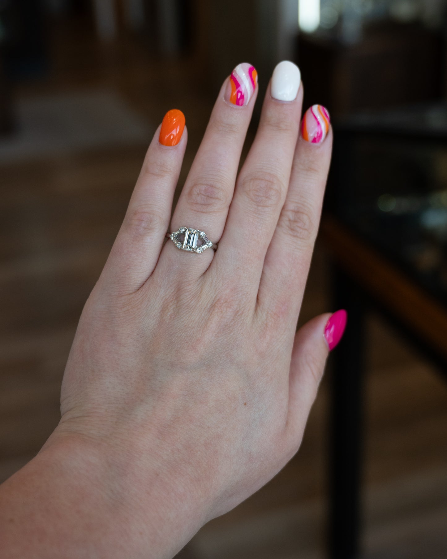 1.26 Emerald Cut Diamond Engagement Ring Platinum