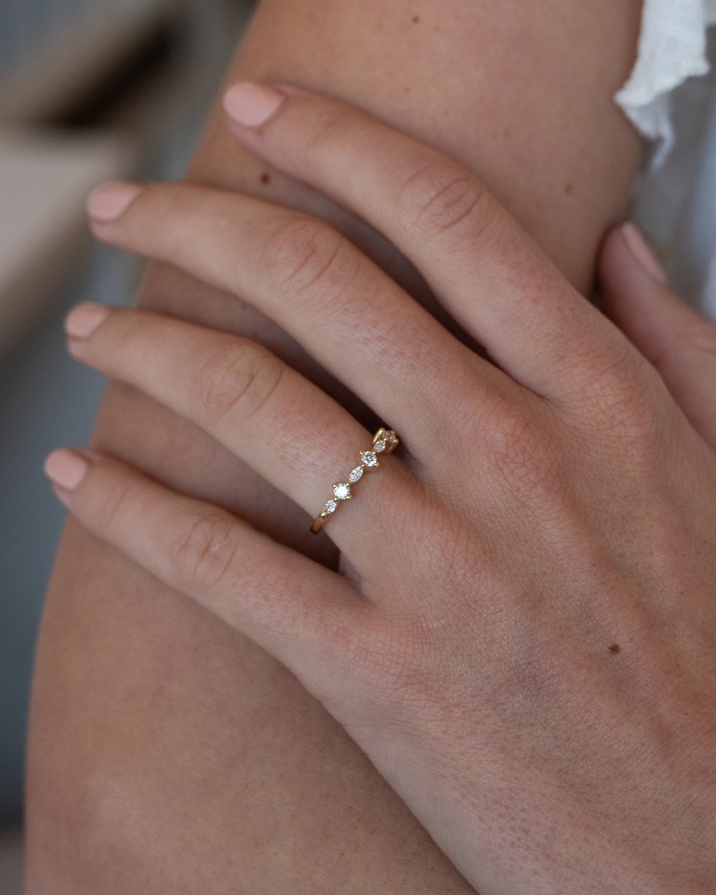 .34 Diamond Wedding Band 14k Rose Gold
