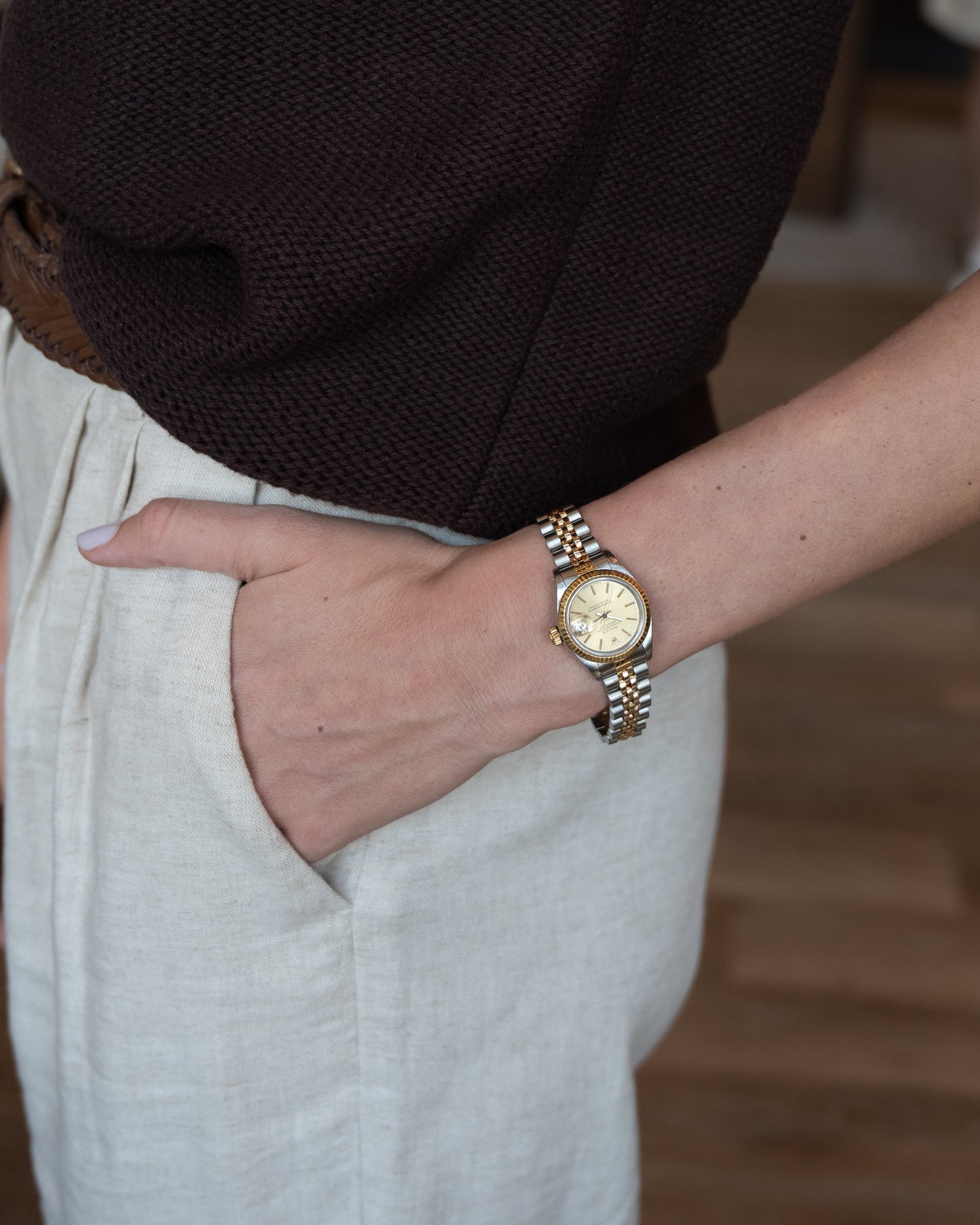 Rolex Datejust 26mm Gold Dial 2-Tone Jubilee