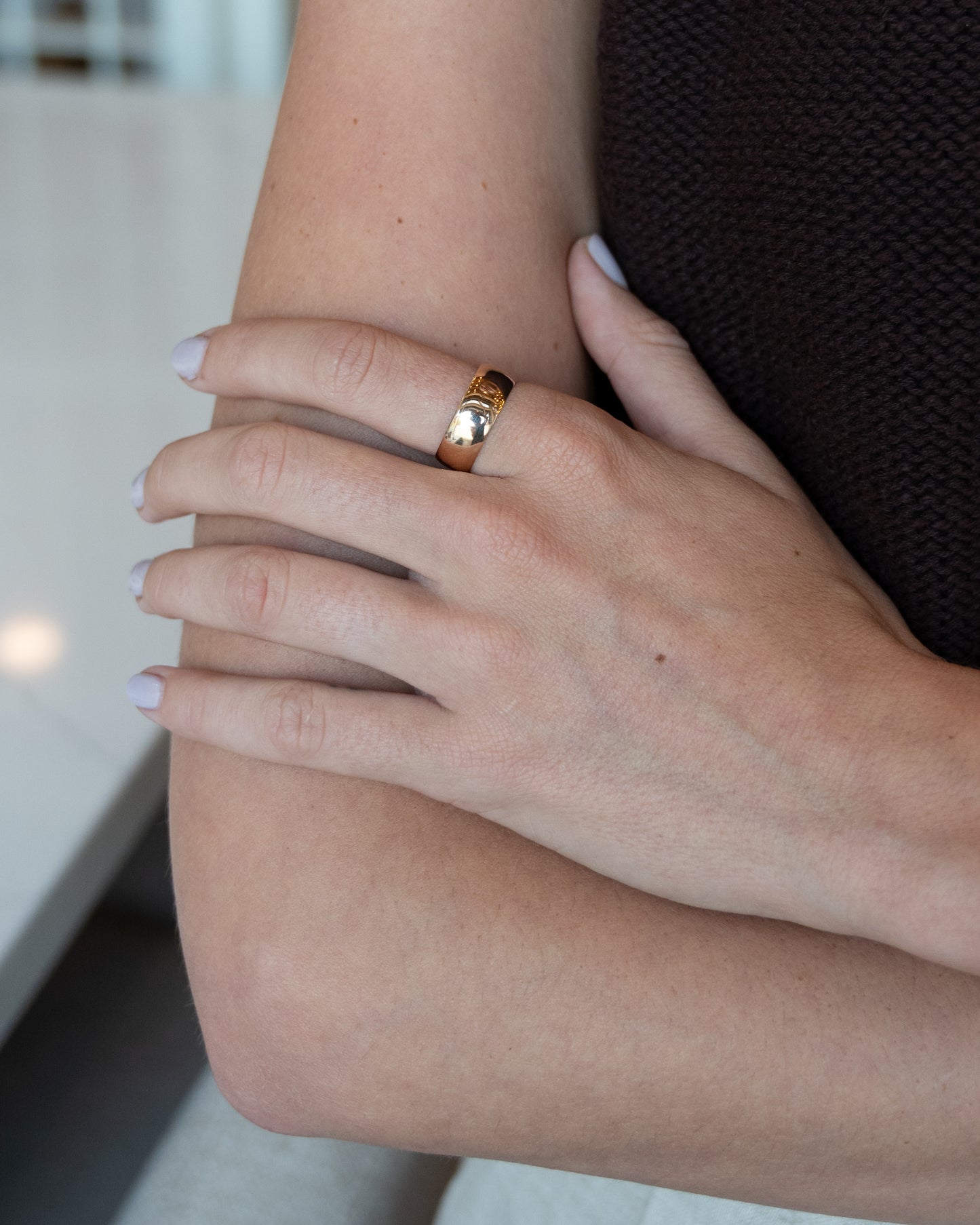 Antique Victorian Men's Wedding Band 14k Rose Gold