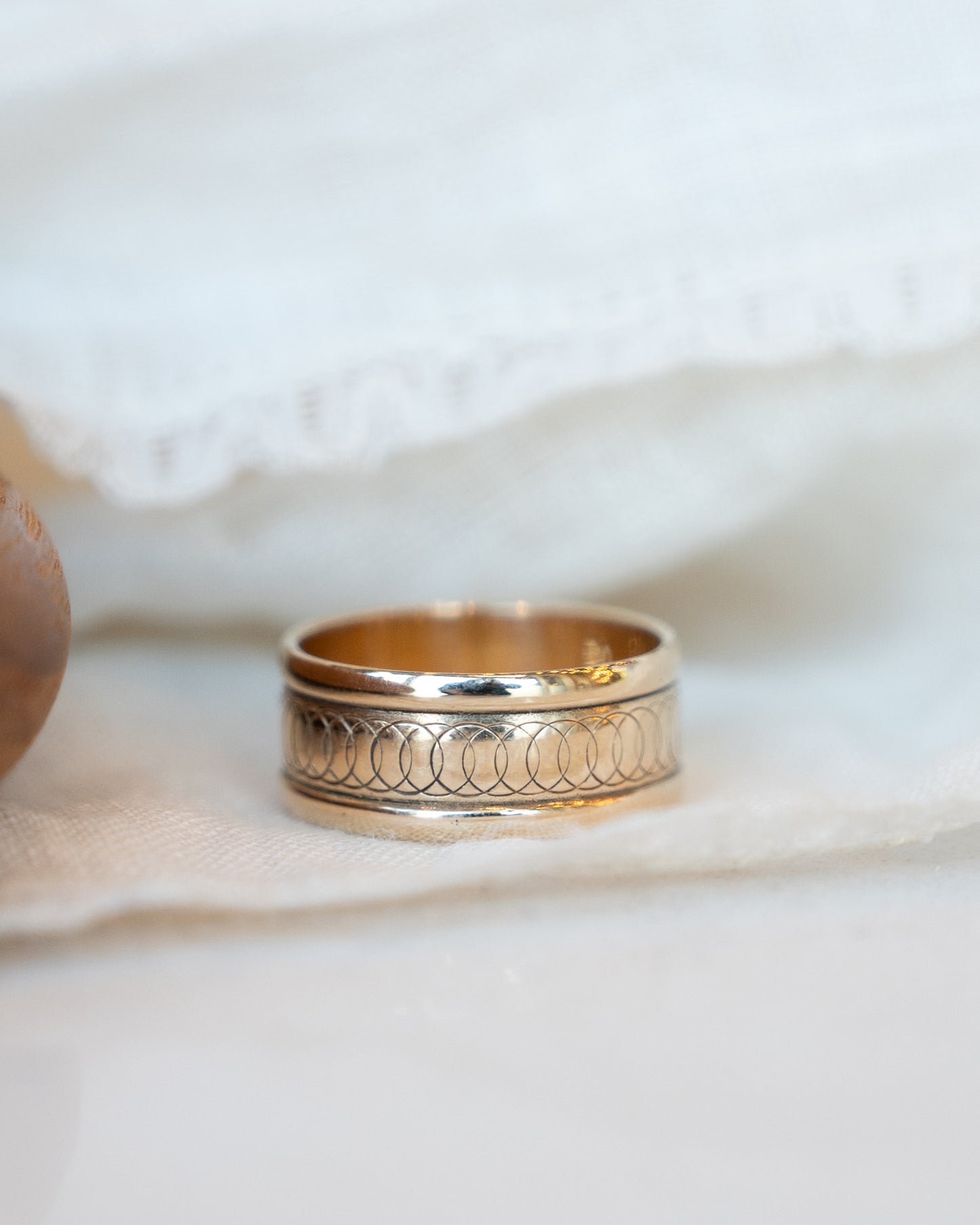 Engraved Wedding Band 14k Yellow Gold