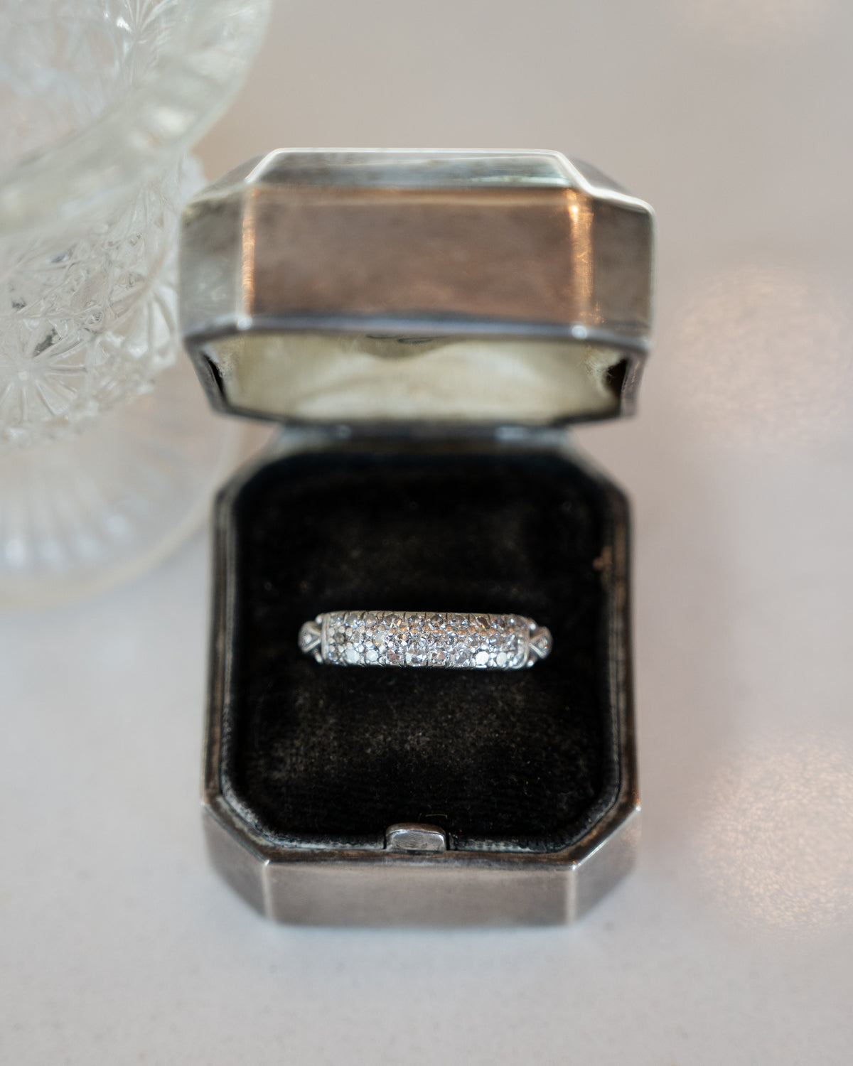 .31 Antique Art Deco Diamond Stacking Ring Platinum