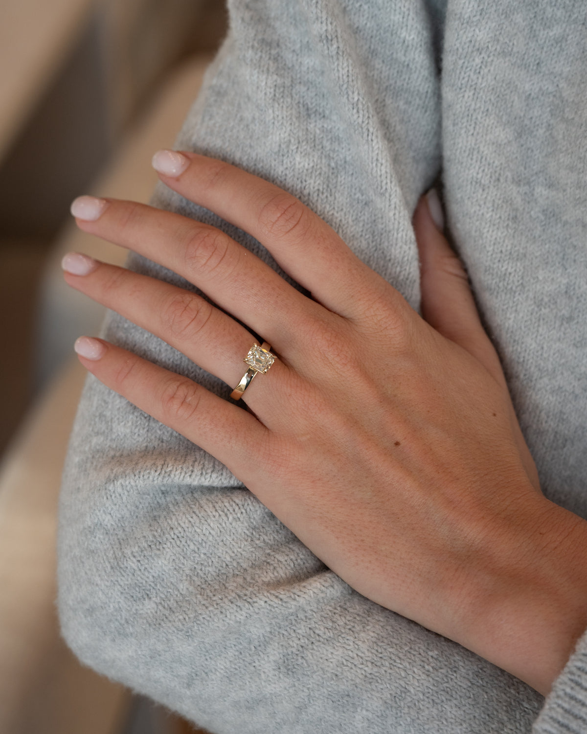2.00 GIA Old Mine Cushion Diamond Engagement Ring 14K