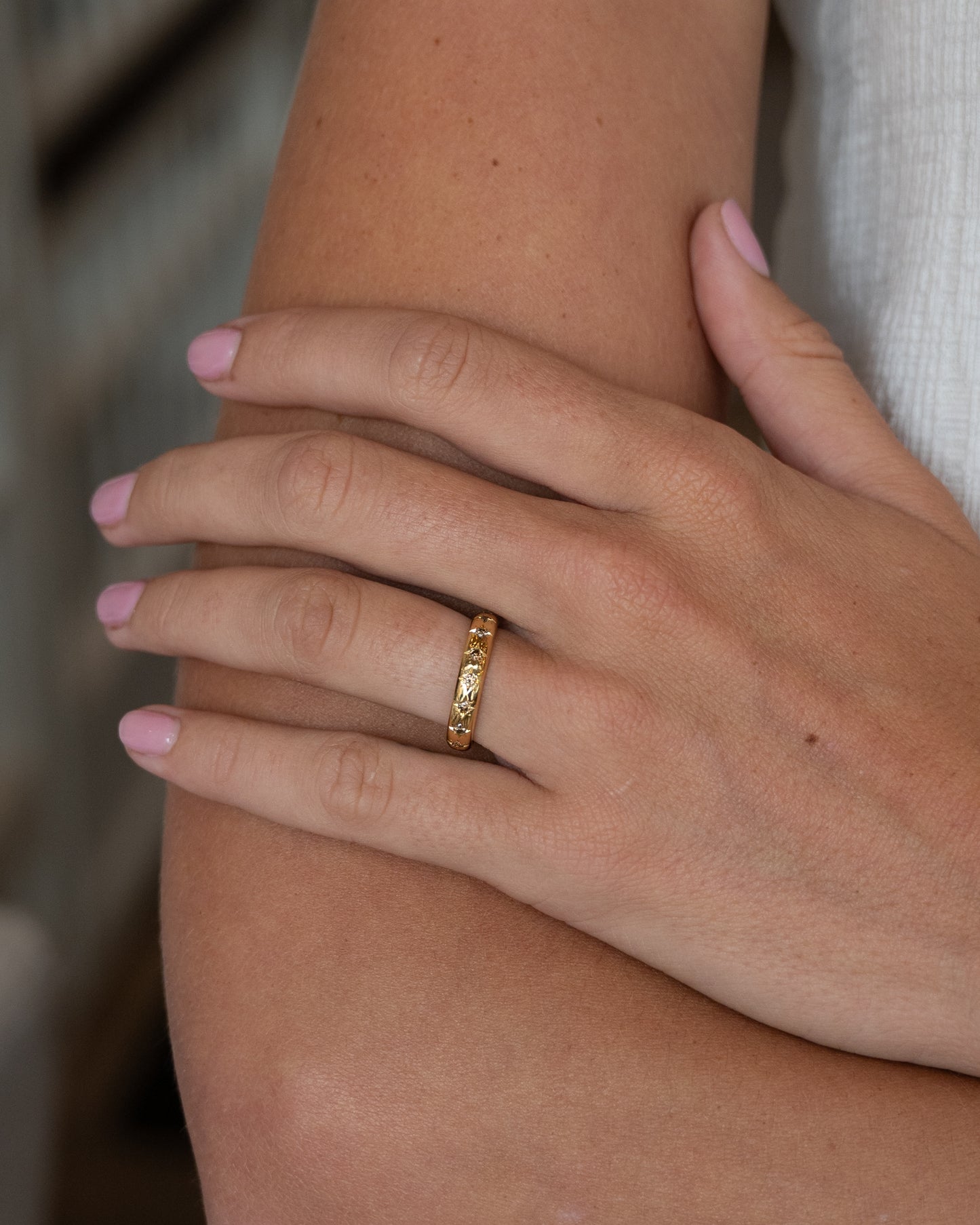 Caroline Ellen Eternity Wedding Band 20k Yellow Gold