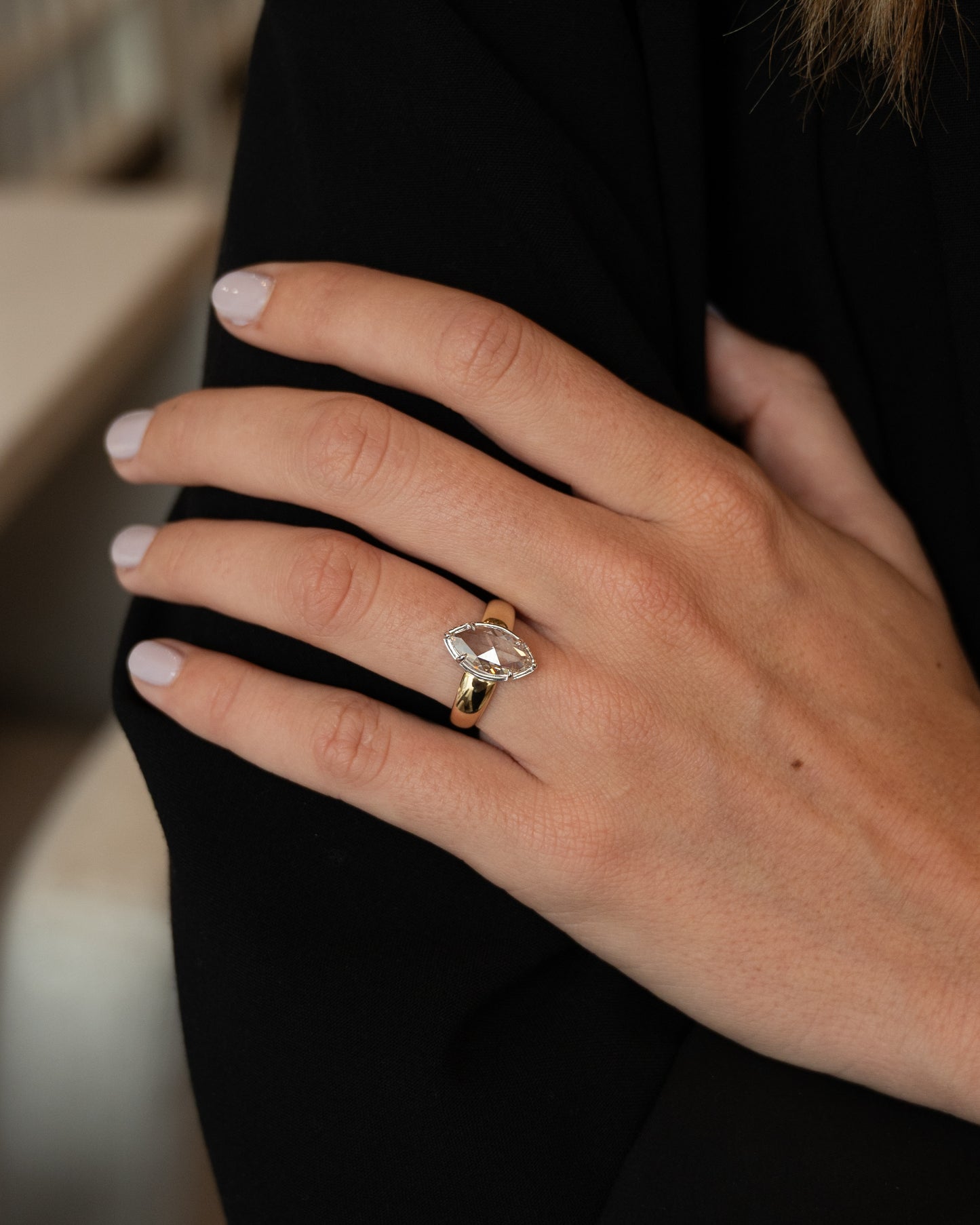 2.13 Marquise Rose Cut Diamond Ring 14k