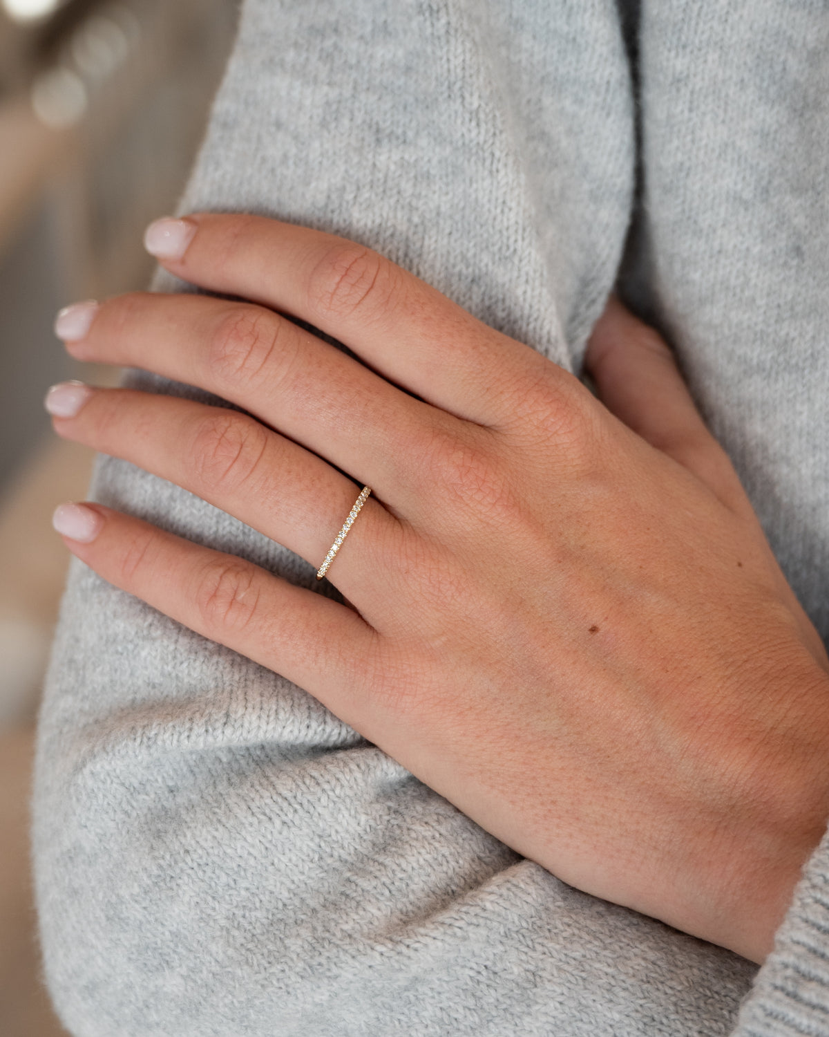.12 Half-Eternity Diamond Wedding Band 14k Yellow Gold