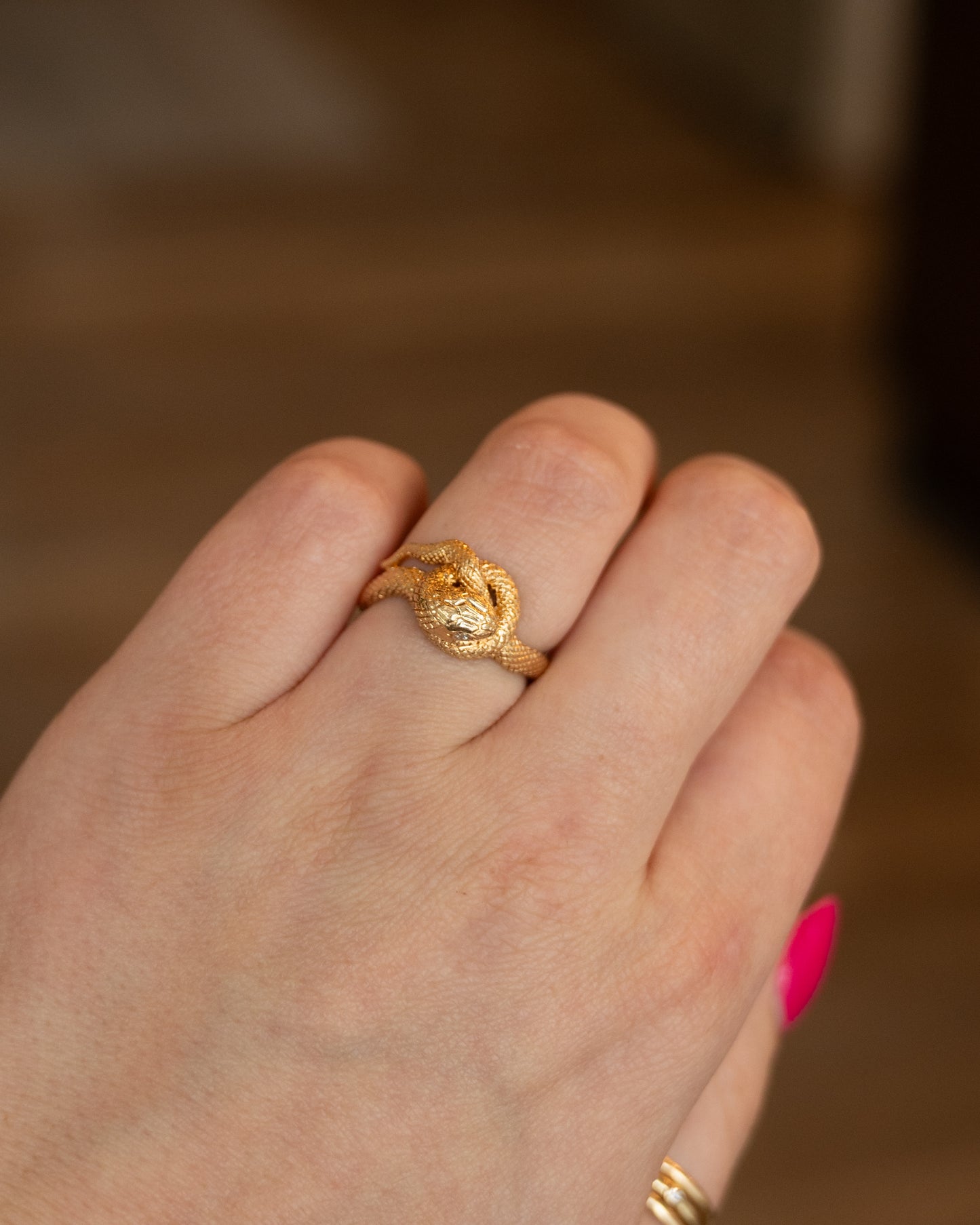 Diamond Snake Cocktail Ring 14k Yellow Gold