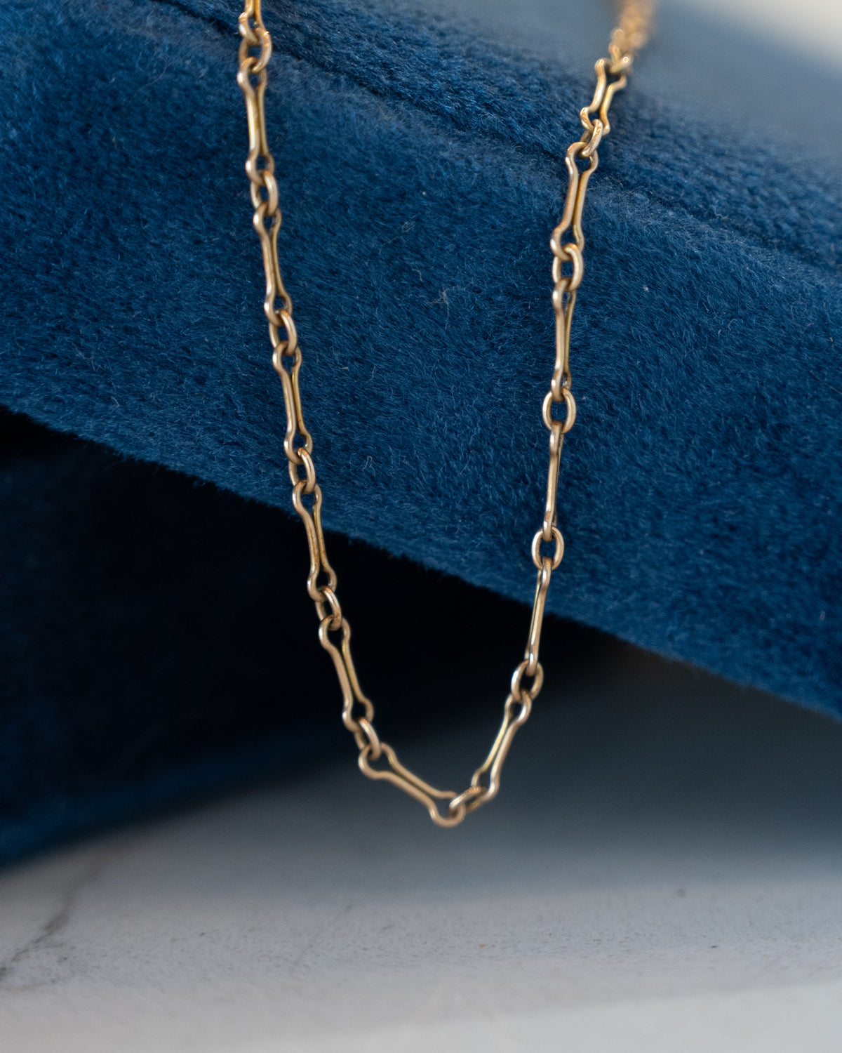 Antique Art Deco Link Necklace 14k Rose Gold