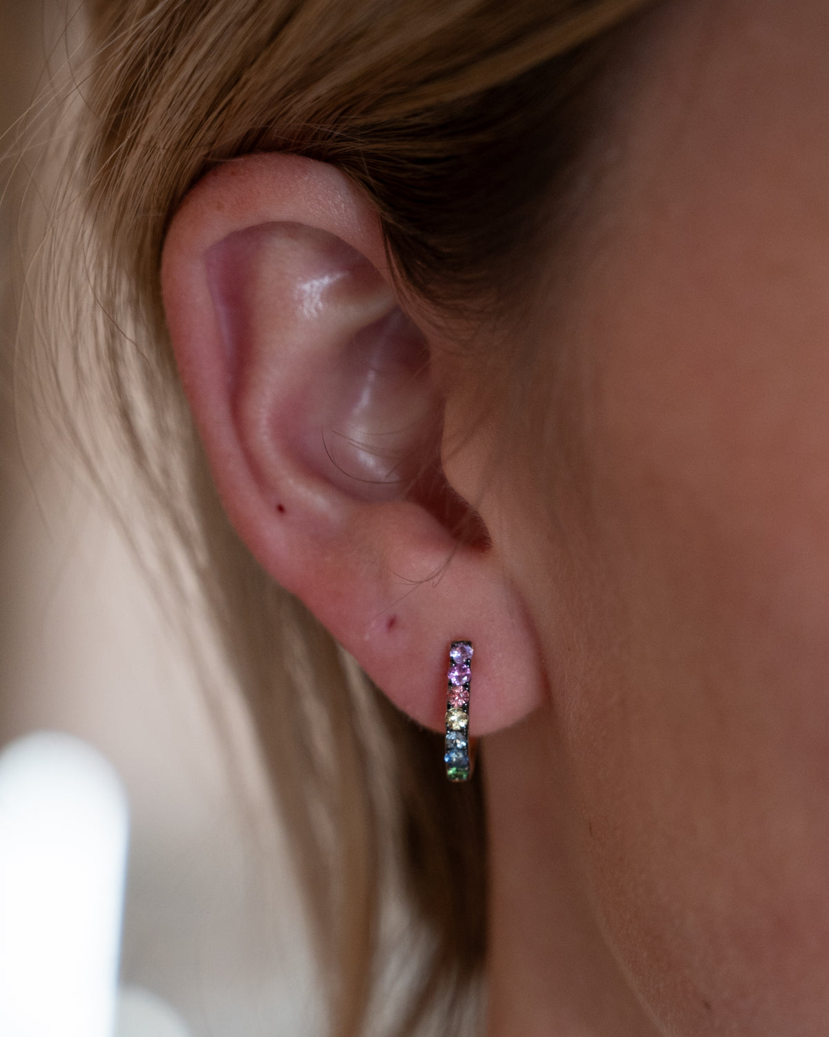 Effy Rainbow Sapphire Huggie Hoop Earrings 14k