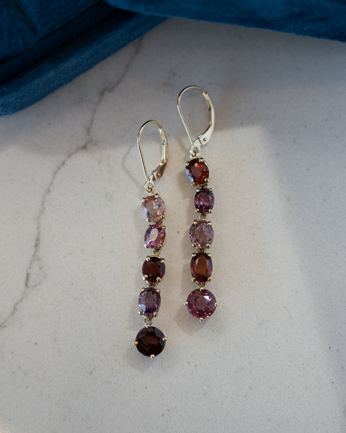 6.70 Multi-Color Spinel Drop Earrings 14k