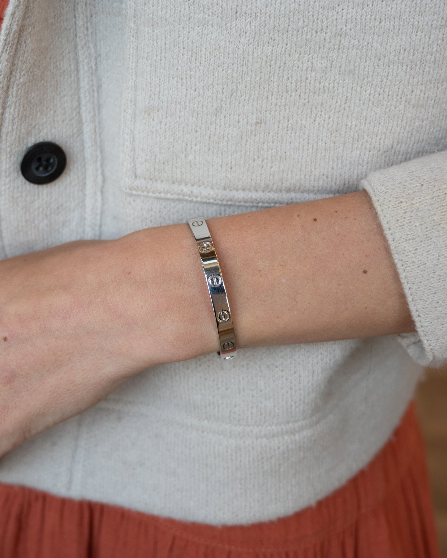 Cartier Love Bangle Bracelet 18k White Gold