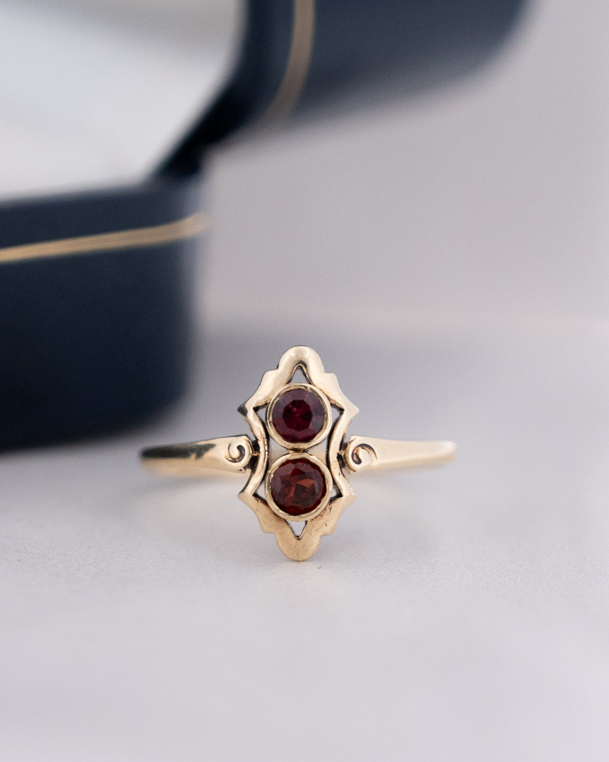 .26 Vintage Retro Garnet Cocktail Ring 14k Yellow Gold