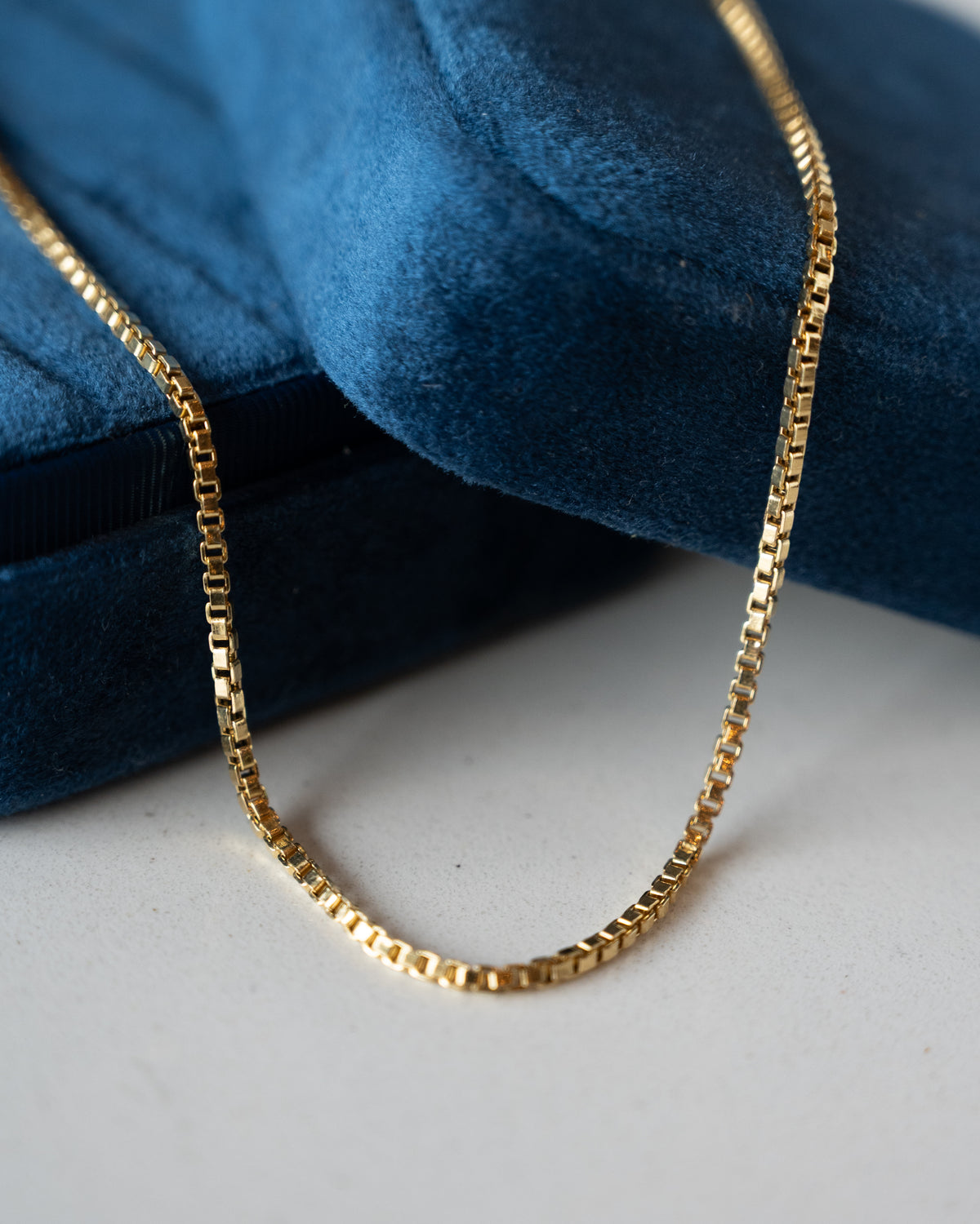 16" Box Chain Necklace 18k Yellow Gold
