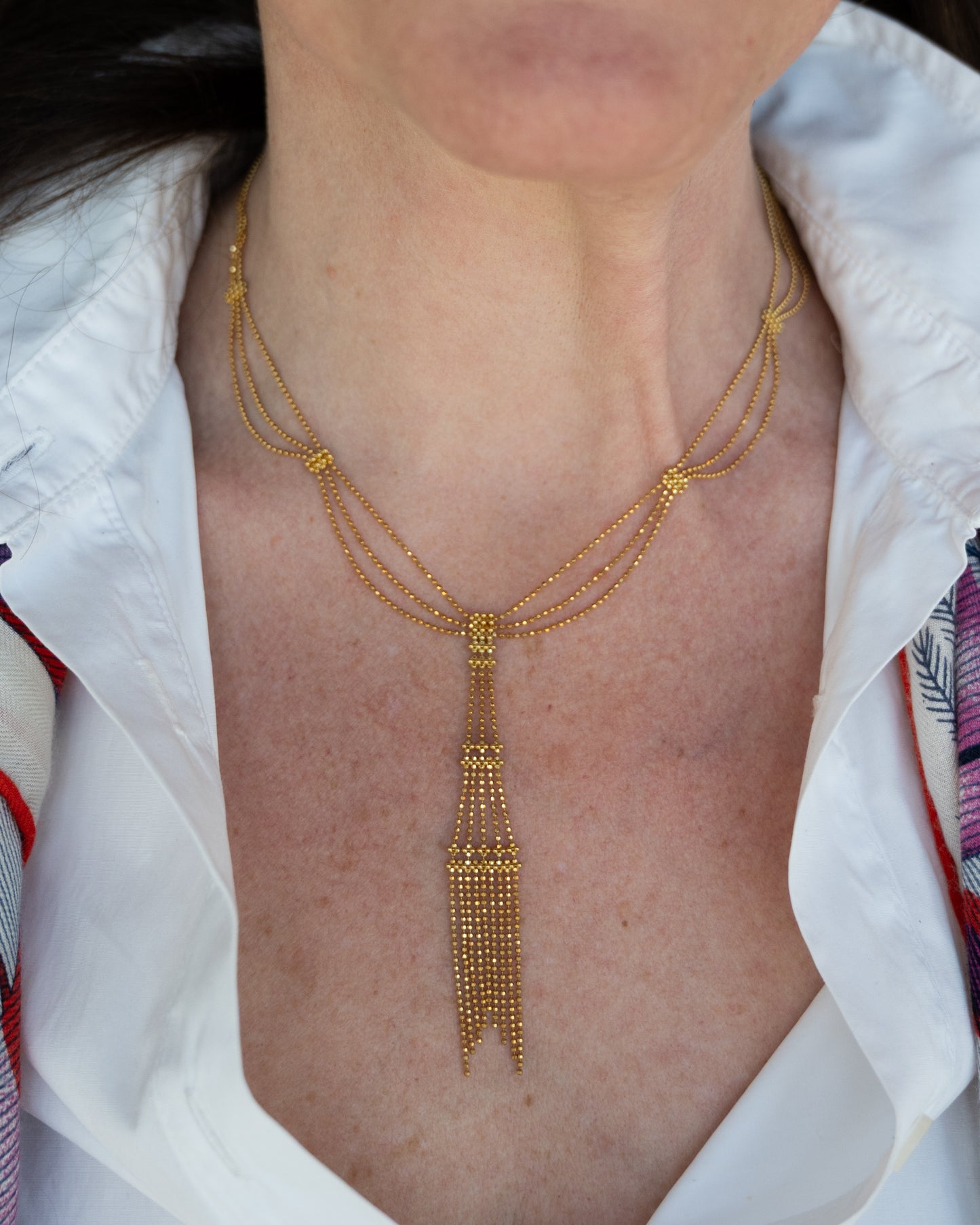 Tiffany & Co. Fringe Tower Necklace 18k Yellow Gold