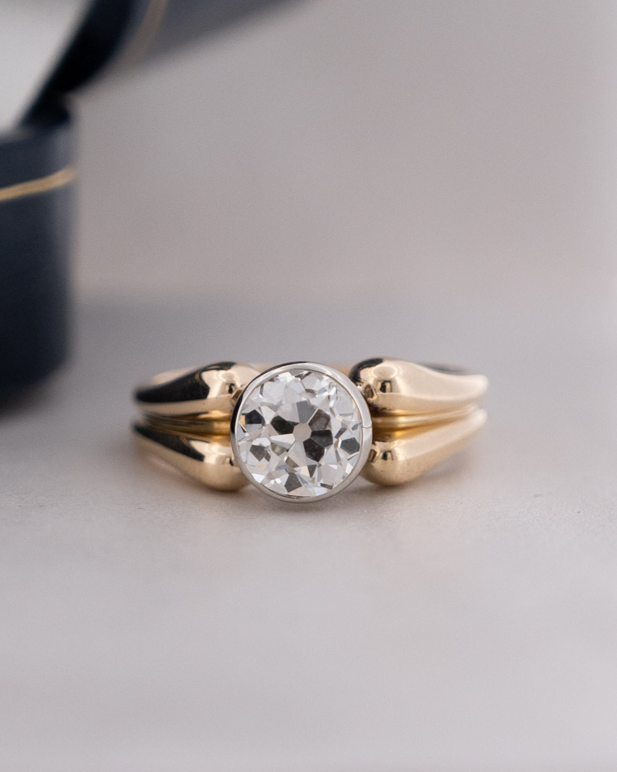 1.29 Old European Cut Diamond Engagement Ring Two-Tone 14k