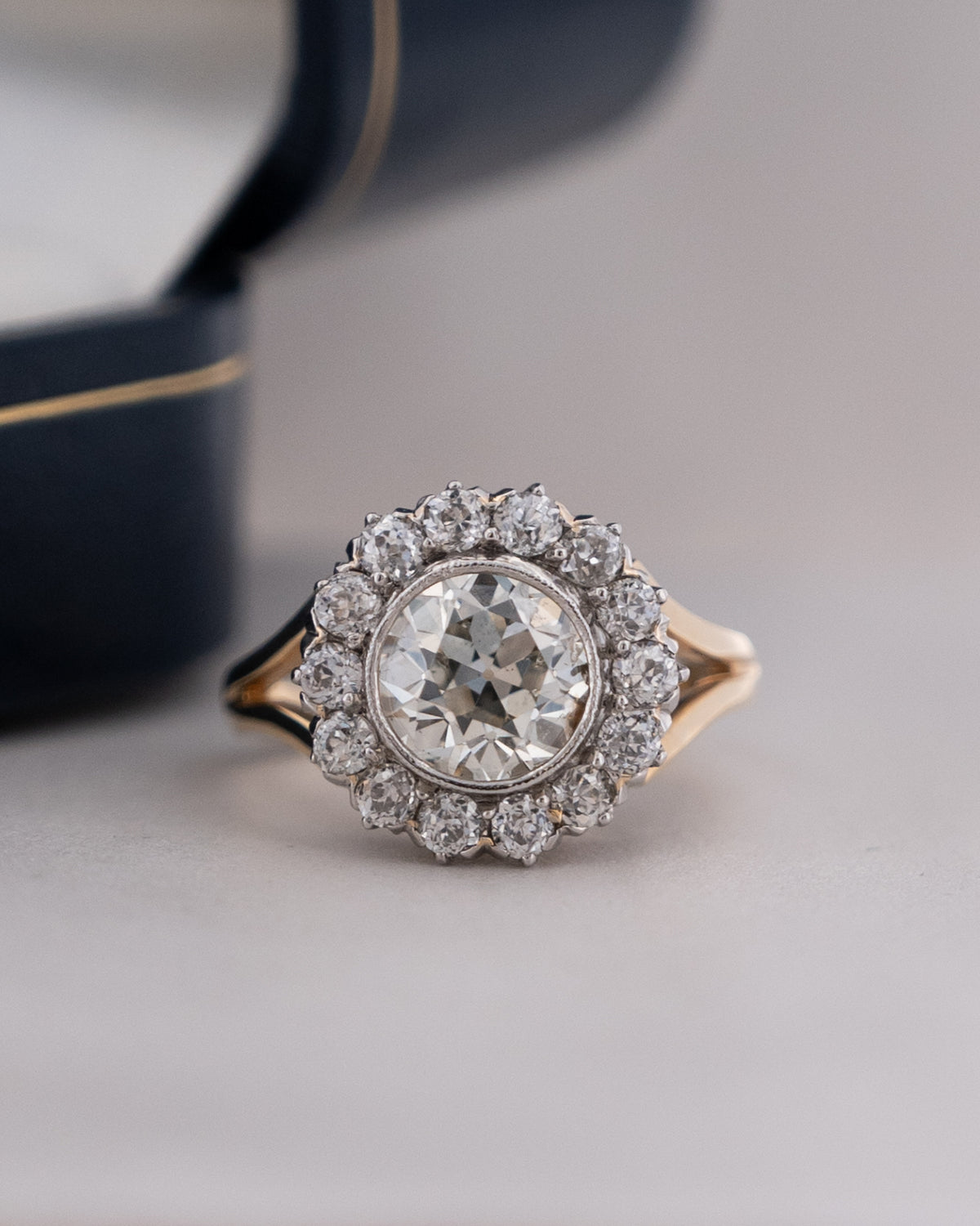 2.30 Antique Victorian Old Euro Diamond Engagement Ring Platinum & 14k