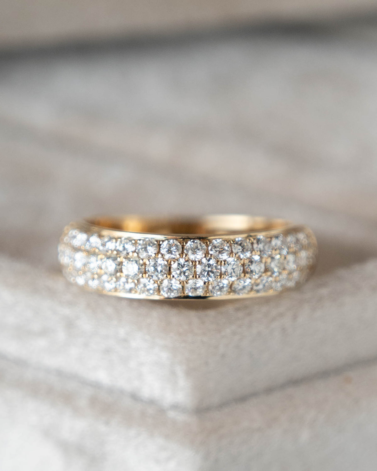 .97 Modern Diamond Pave Stacking Ring 14k