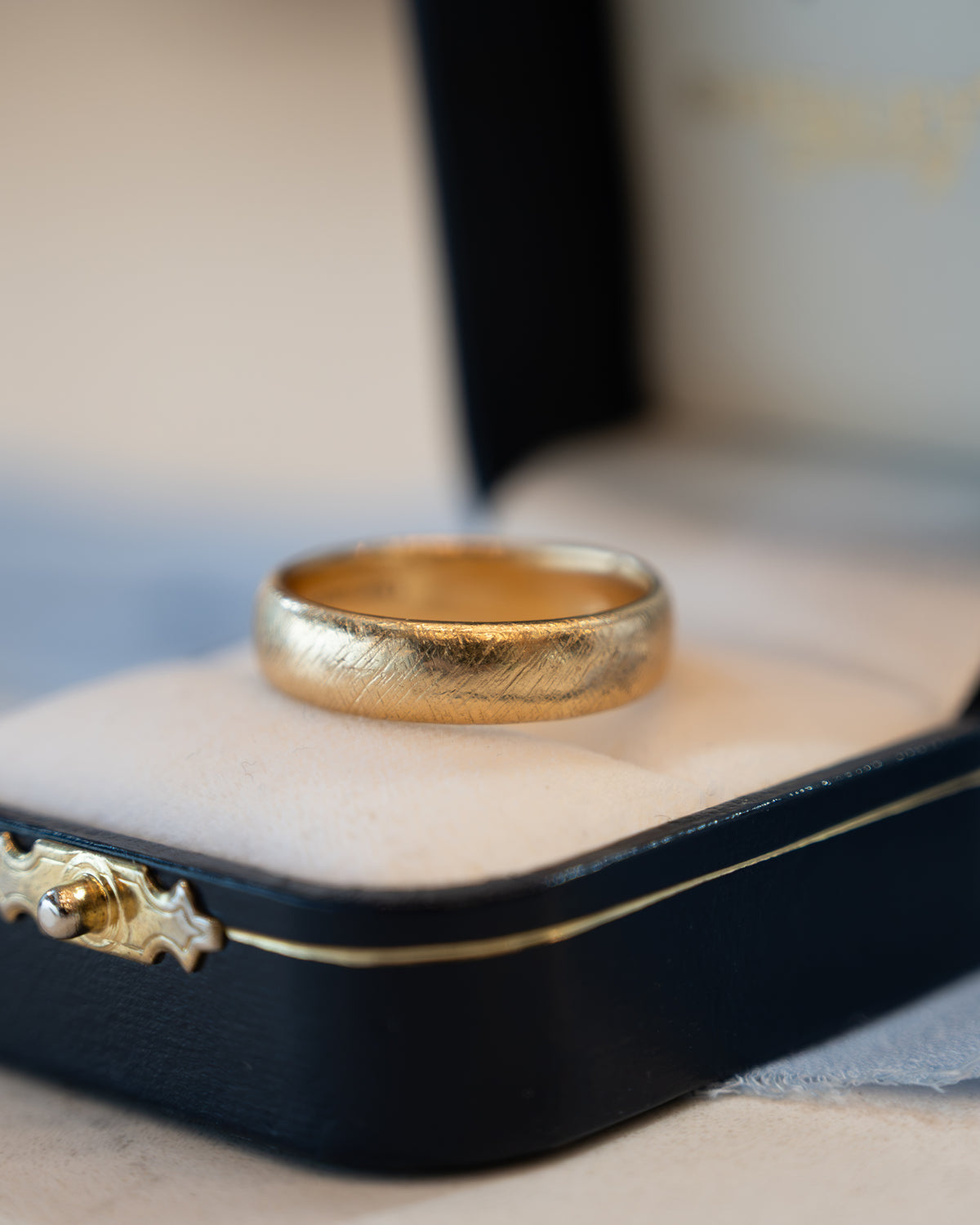 Men's Ice Finish Wedding Band 14k Yellow Gold