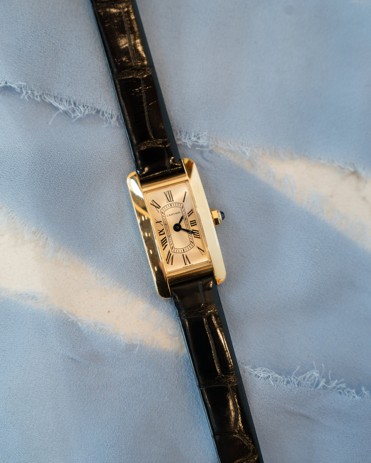 Cartier Tank Americaine Mini Watch 18k Yellow Gold