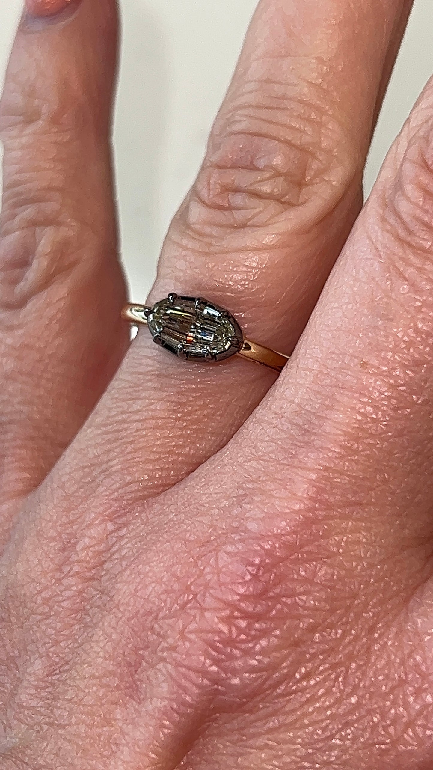 1.01 Step Cut Oval Diamond Engagement Ring in 14k